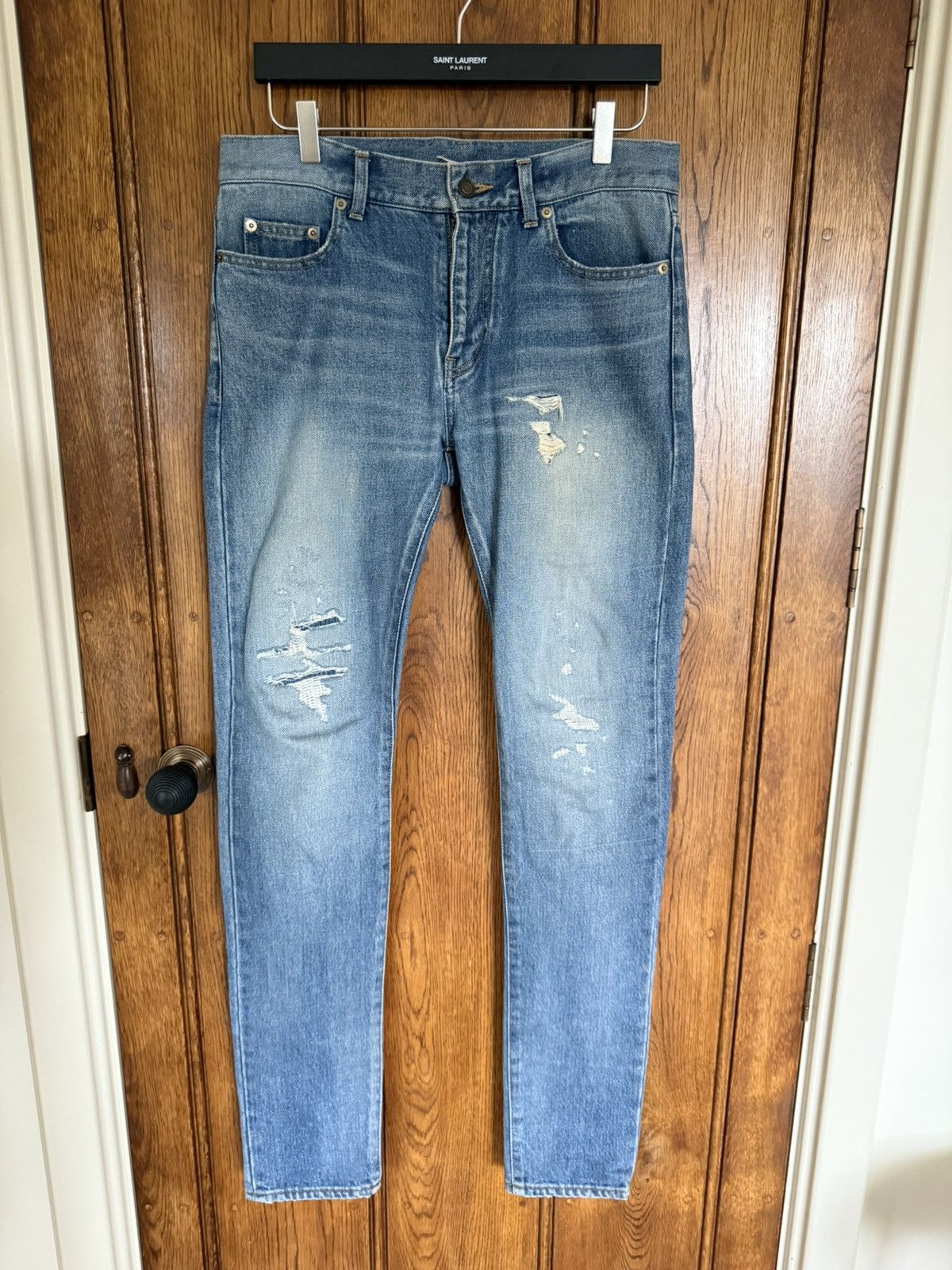 FW16 Saint Laurent Palladium ripped jeans trash Hedi 30