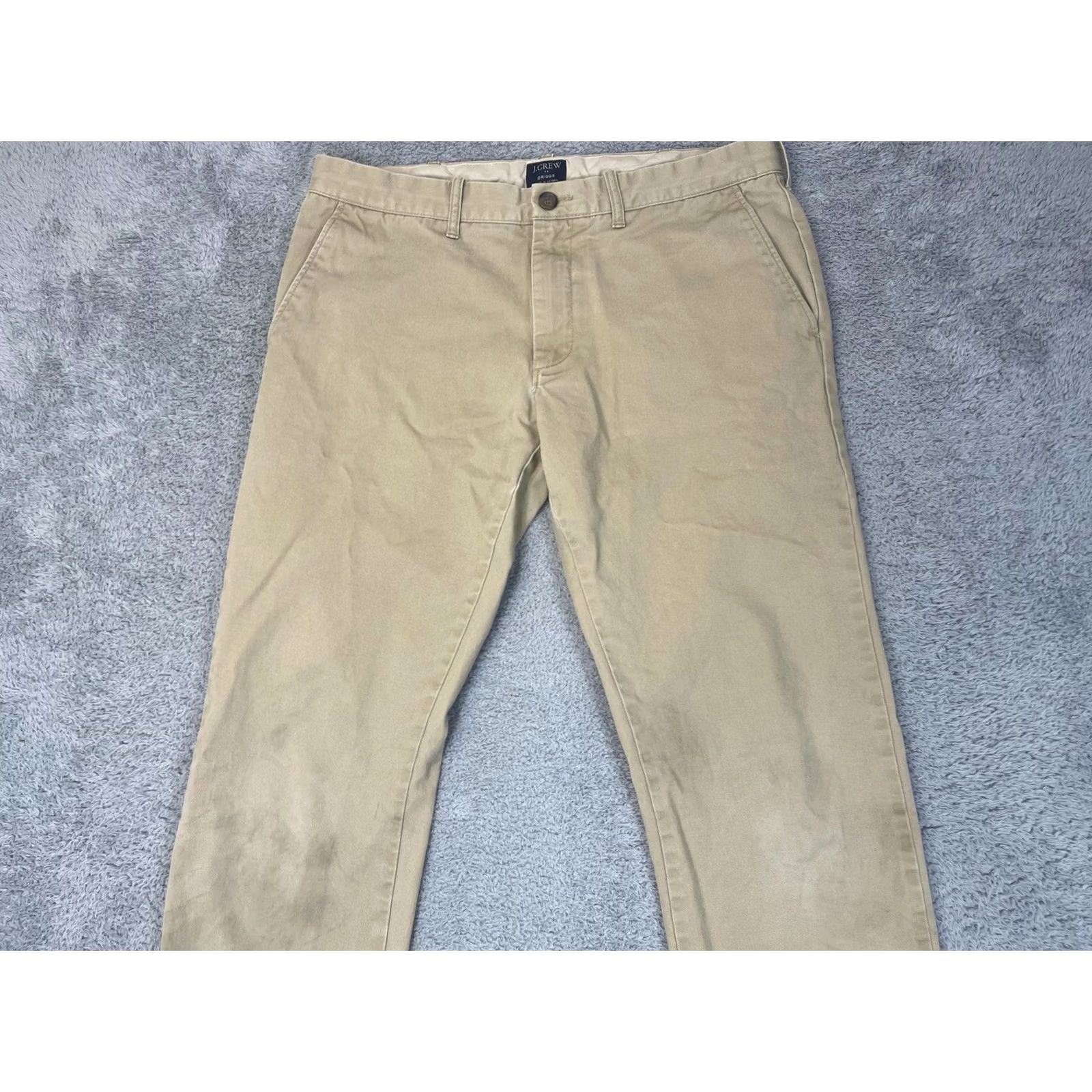 J.Crew J.Crew Driggs Chino Pants Mens 32x34 Khaki Slim Flat Front Zip Fly Cotton Casual Pants Size US 32 / EU 48 - 4 Thumbnail