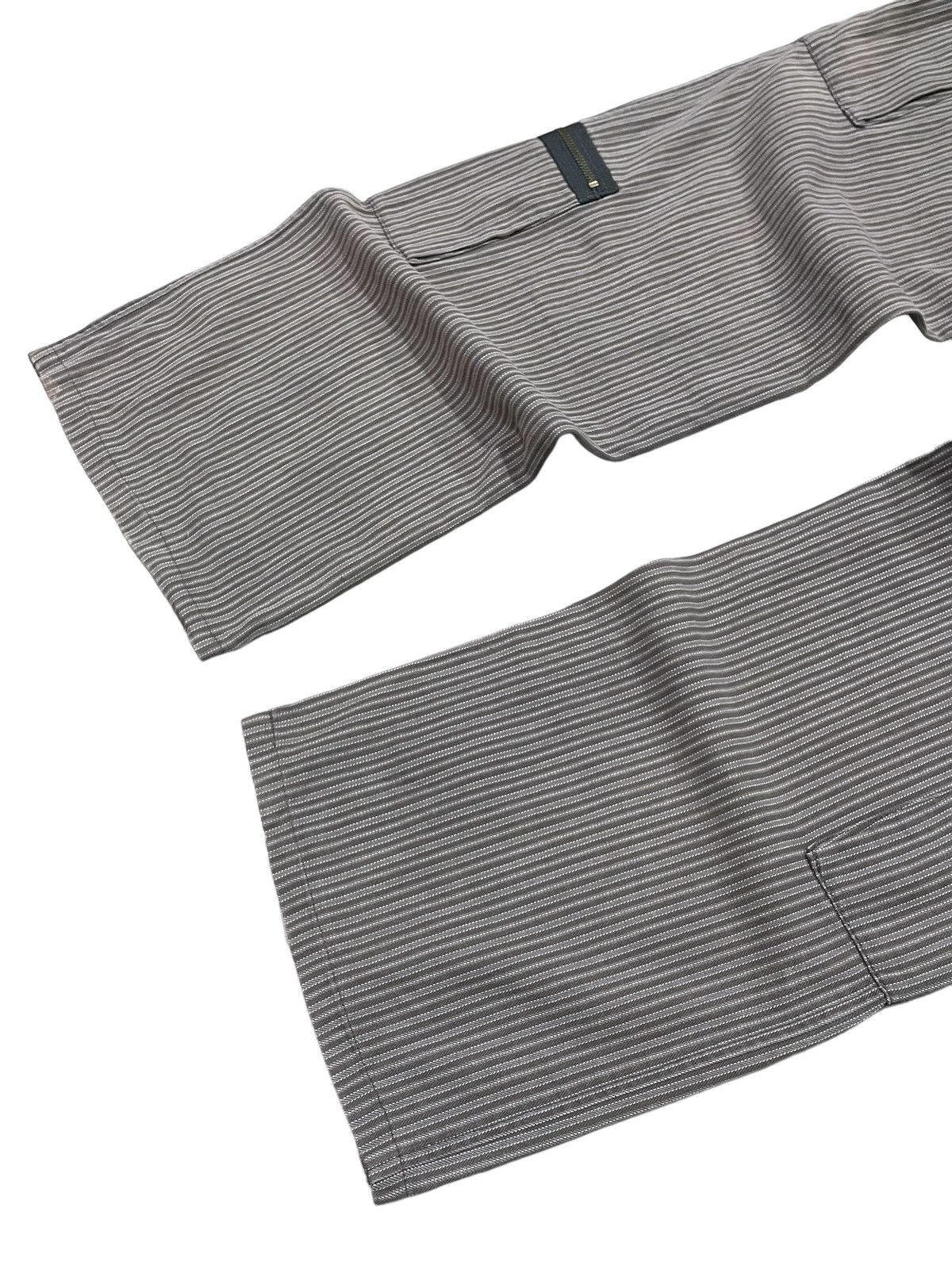 Japanese Brand Icca Japan Herringbone Striped MultiPocket Loose Cargo Pants Size US 31 - 13 Thumbnail