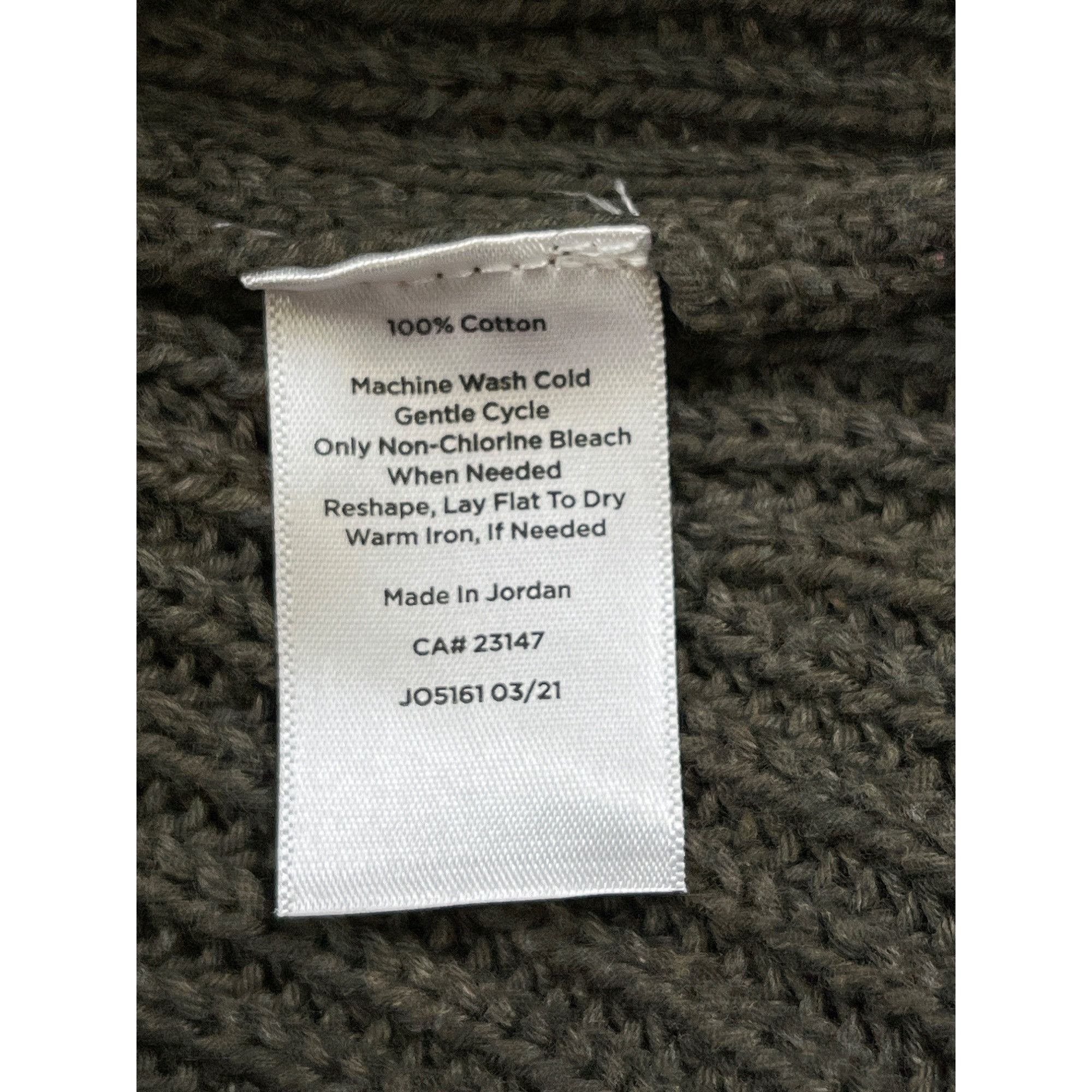 Talbots Talbots SKU 7692 Womens Olive Green Ribbed Knit Sweater Size Size L / US 10 / IT 46 - 10 Thumbnail