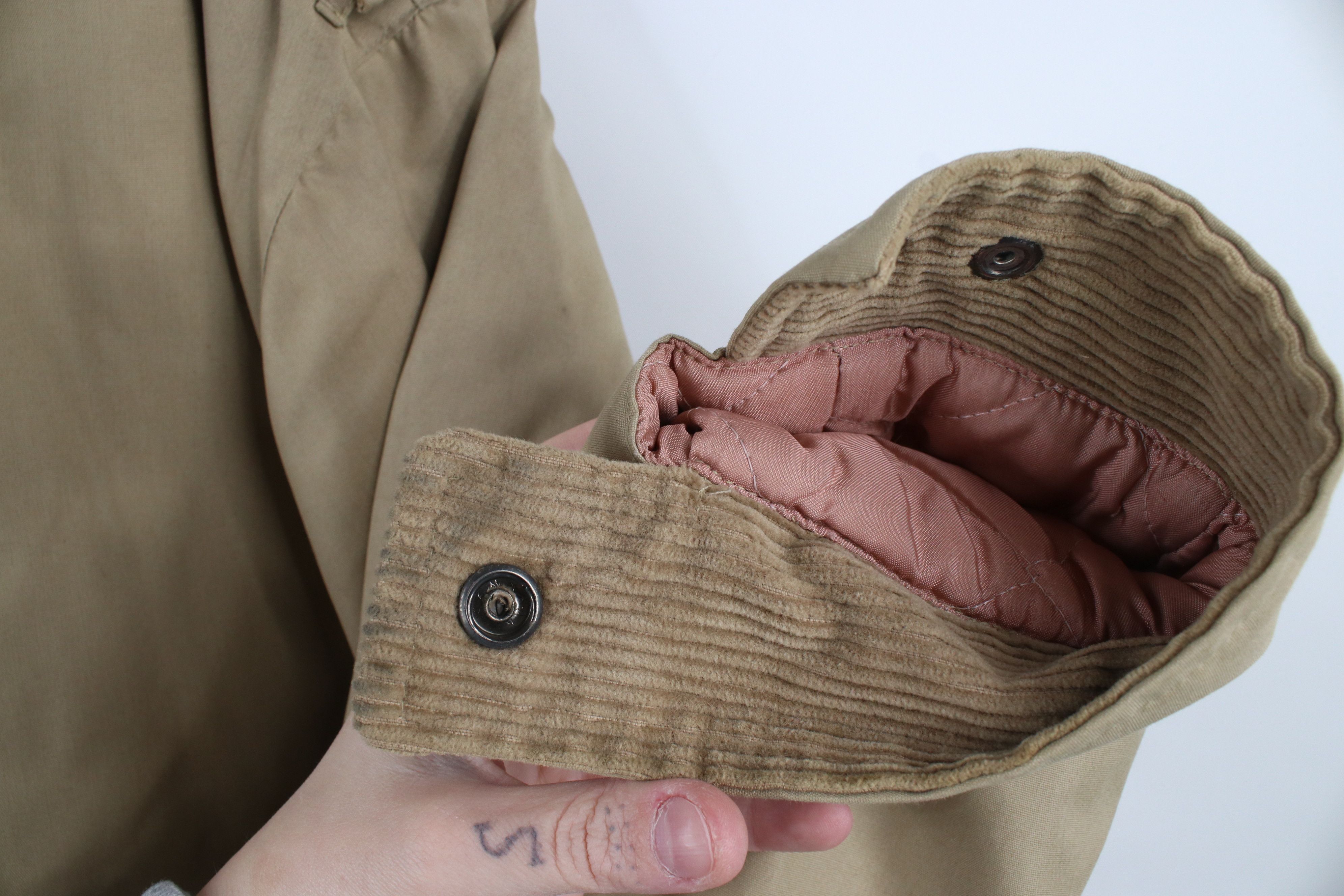 Vintage Vintage 70s Skor Fleece Lined Hooded Bomber Jacket Beige Size US L / EU 52-54 / 3 - 10 Thumbnail