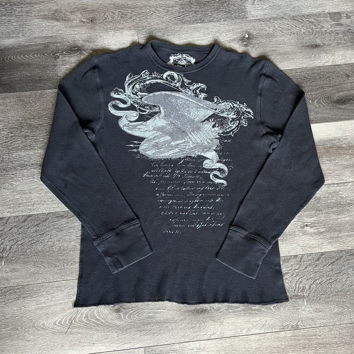 Vintage Vintage 2000s Eagle Affliction Style Thermal Longsleeve Tee Size US XL / EU 56 / 4 - 1 Thumbnail