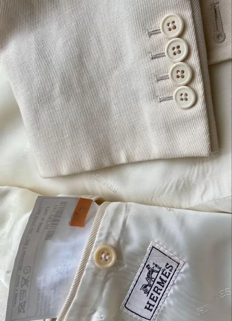 Hermes Hermes Linen Casual Business Jacket Size 52R - 4 Thumbnail