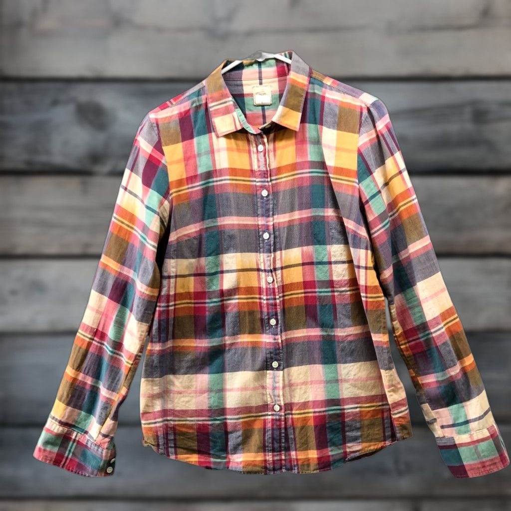 J.Crew J. Crew Button-Up Shirt Womens 6 Long Sleeve Plaid Lightweight Cotton Multicolor Shirt Size M / US 6-8 / IT 42-44 - 1 Thumbnail