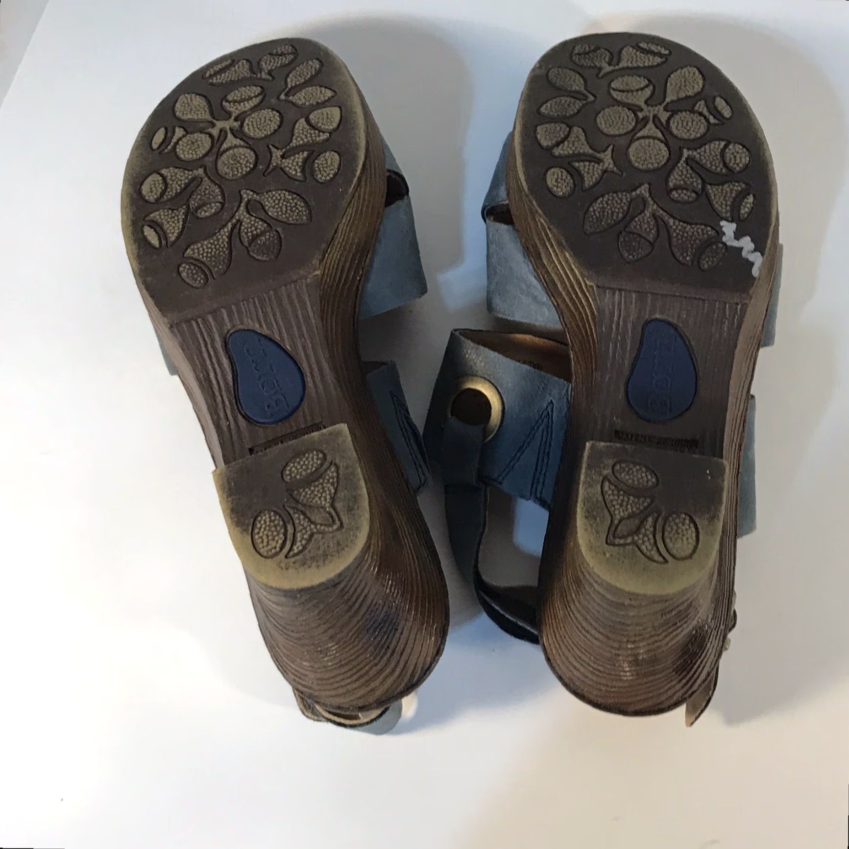 Born Born Blue Suede Wedge Slides Women's Size 8M Buckle Adjustable Comfort Summer Casual Size US 8 / IT 38 - 8 Thumbnail
