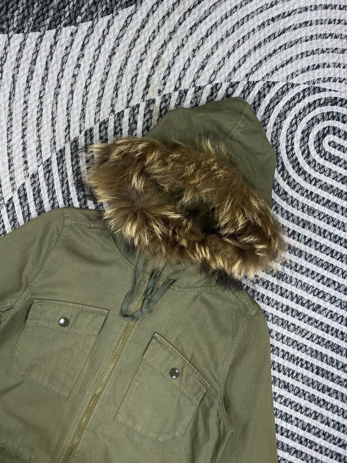 Japanese Brand Vtg Mystic Army Green Faux Fur Trimmed Hood Parka Size US S / EU 44-46 / 1 - 6 Thumbnail