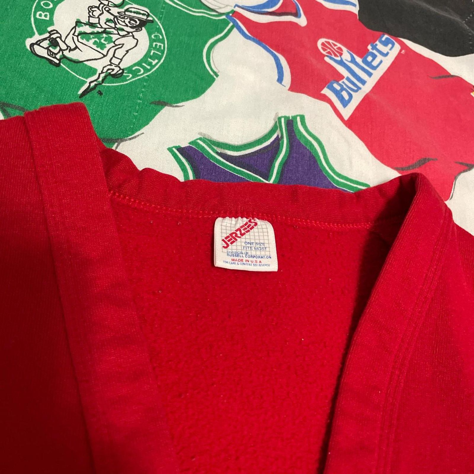 Jerzees × Vintage Vintage 90s Jerzees Blank Red Cardigan Sweater Size US XL / EU 56 / 4 - 6 Thumbnail