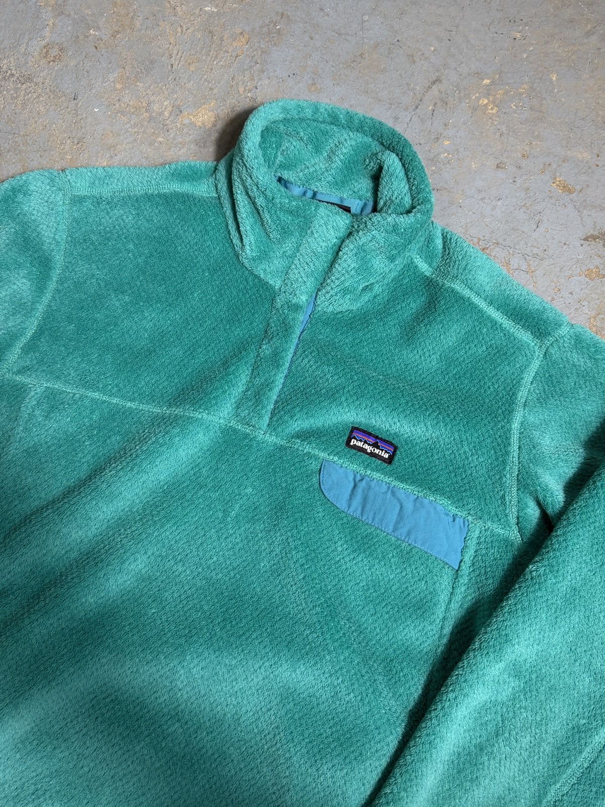 Patagonia Teal Patagonia Women’s Fleece Half Button Pullover Jacket Size XL / US 12-14 / IT 48-50 - 2 Thumbnail