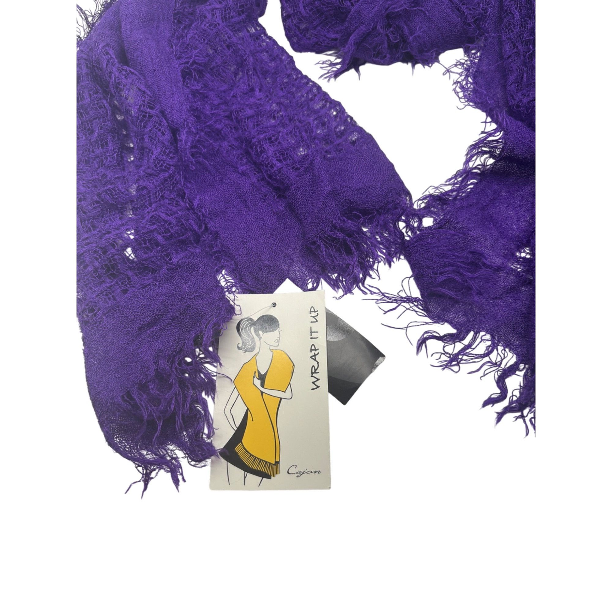 Other Cejon Women's Loosely Woven Fashion Scarf, Purple, OS Size ONE SIZE - 6 Thumbnail