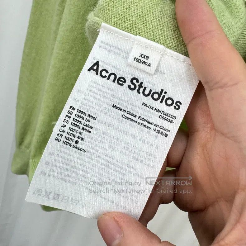 Acne Studios Acne Studios Apple Green Embroidered Face Knit Cardigan Size XXS / US 00 / IT 34 - 6 Thumbnail