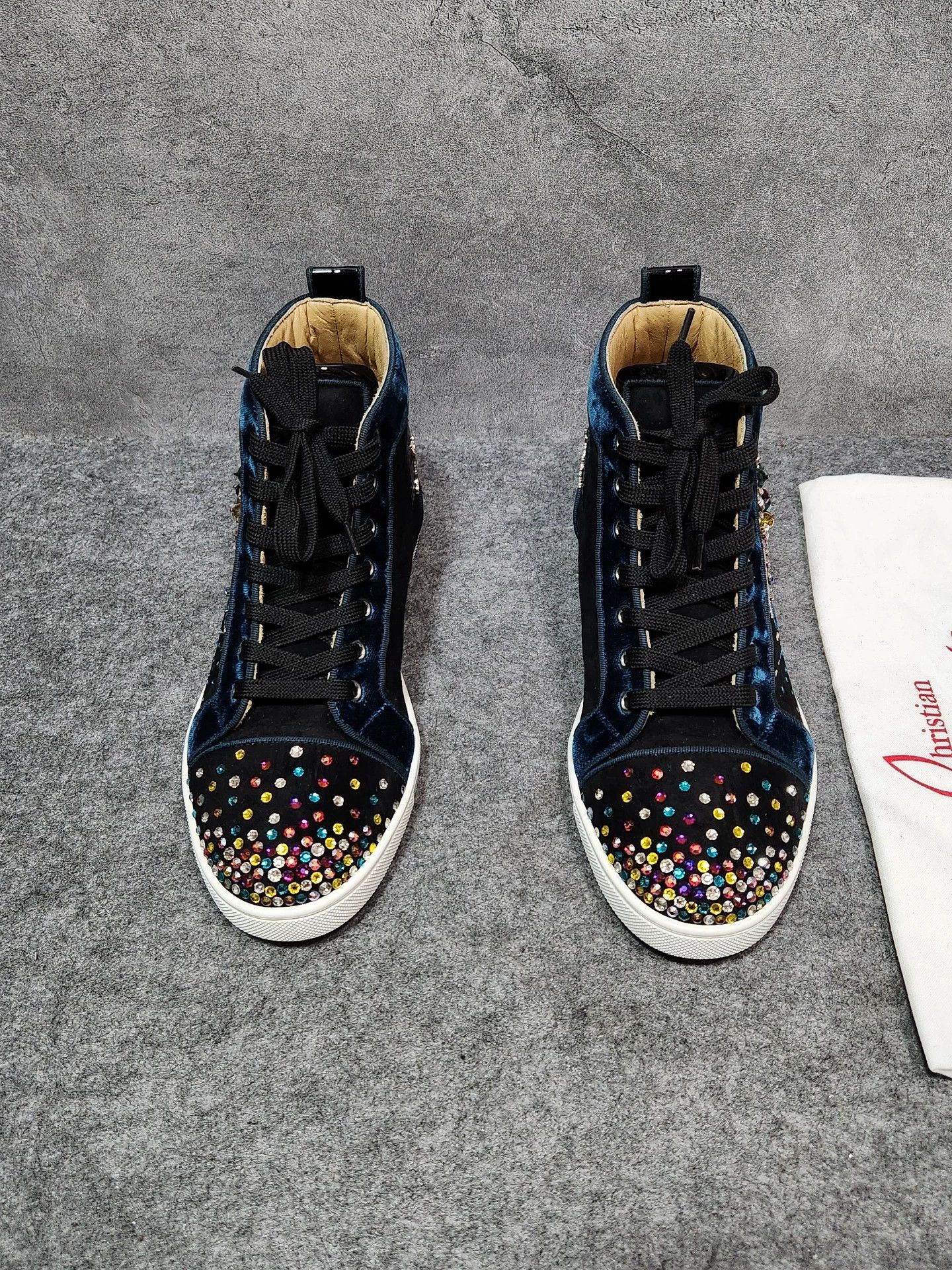 Christian Louboutin CL black suede high-top sneakers