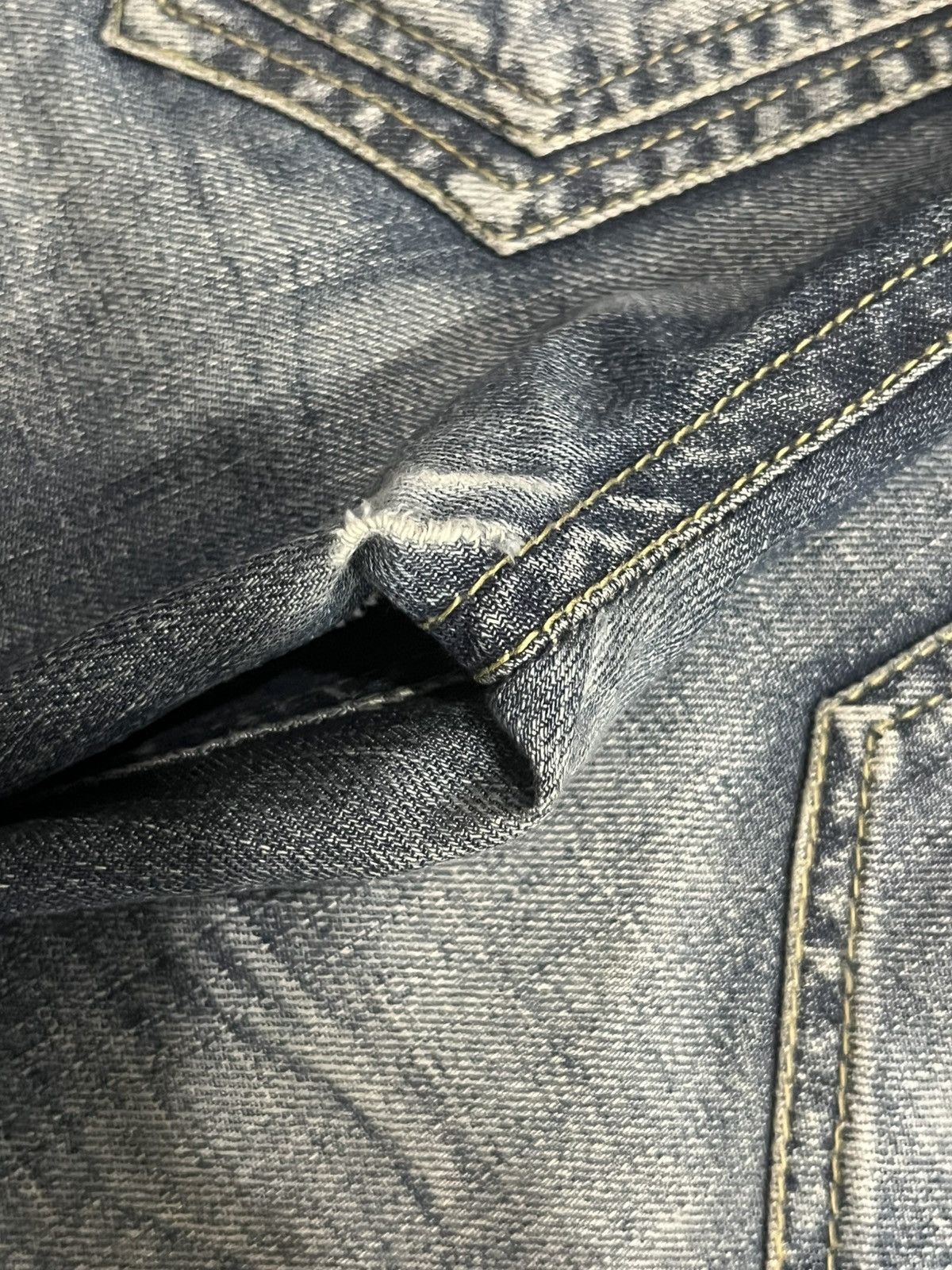 Ed Hardy Vintage Japanese Brand Amarantine Blue Washed Whisker Jeans Size US 34 / EU 50 - 10 Thumbnail