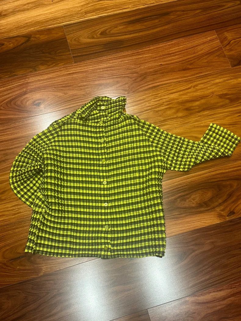 issey miyake Yellow checkered coat