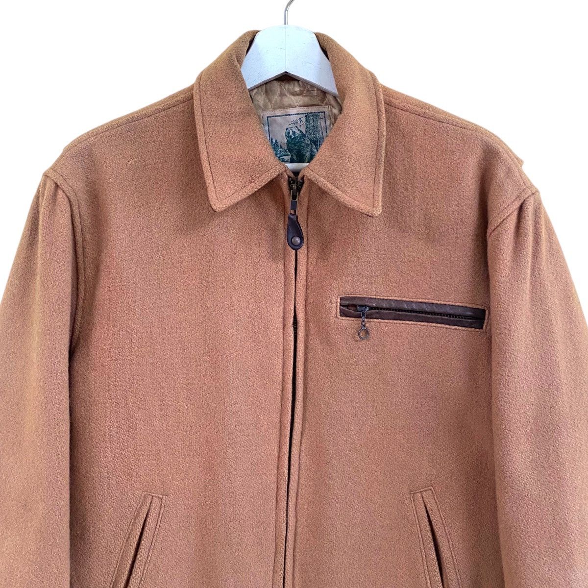 Golden Bear × Taylor Stitch × Vintage 💥 VINTAGE GOLDEN BEAR HARD WOOL LEATHER TRIM JACKET Size US M / EU 48-50 / 2 - 4 Thumbnail