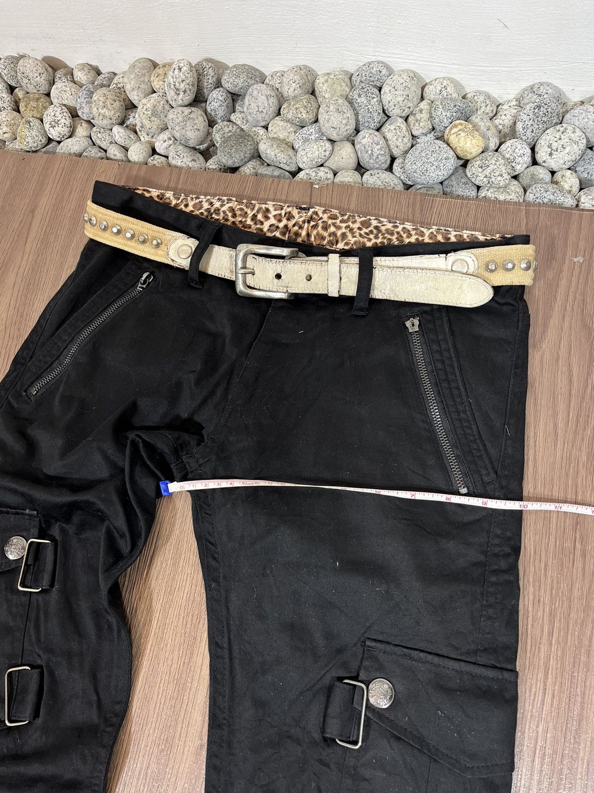 If Six Was Nine × Japanese Brand Berning Sho Leopard Strap Bondage Pants Size US 31 - 16 Thumbnail