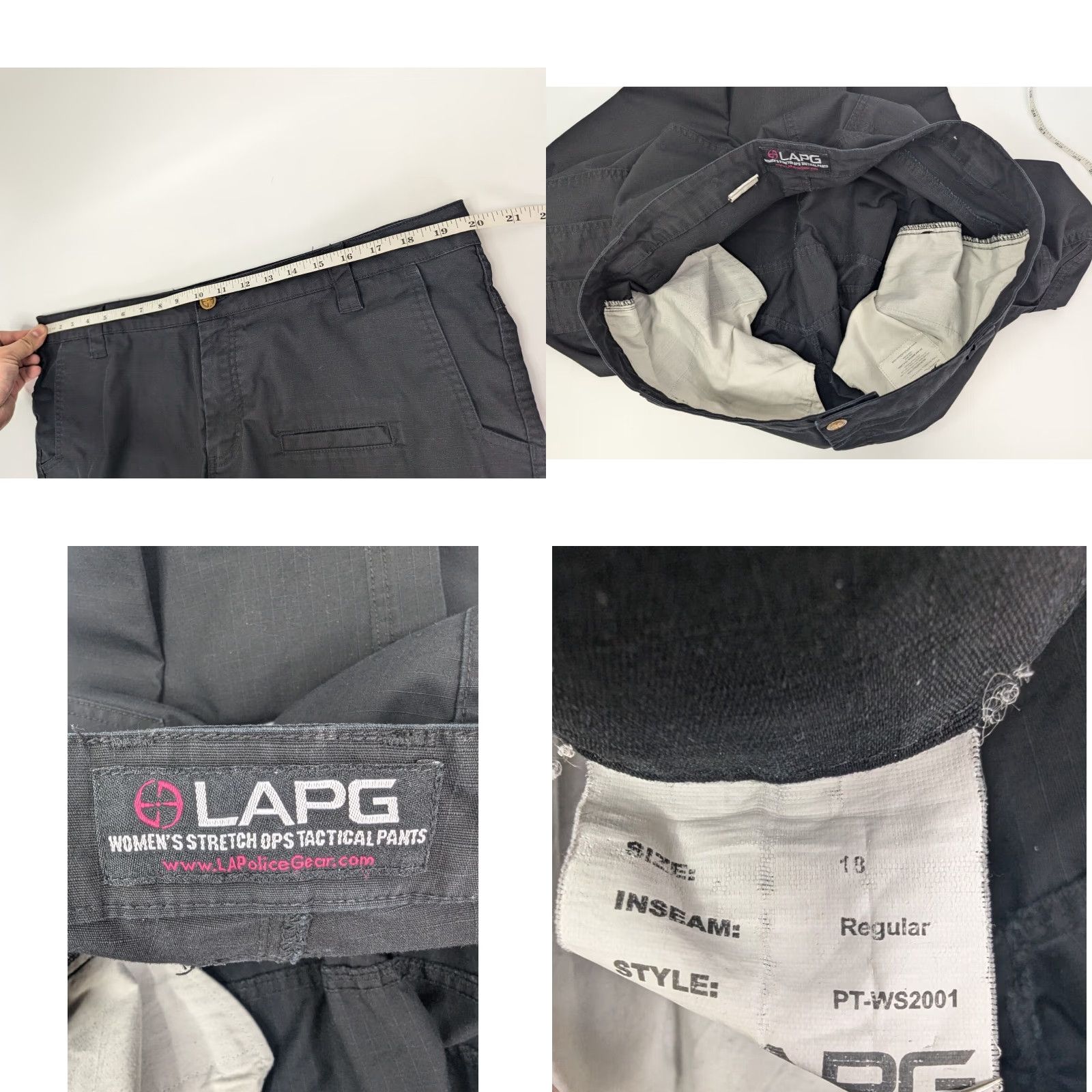 Vintage LAPG Cargo Pants Women's 18 Black Stretch Ops Tactical Ripstop Fade Resistant Pants Regular 18 Black Cargo Size 40" / US 18 - 8 Thumbnail