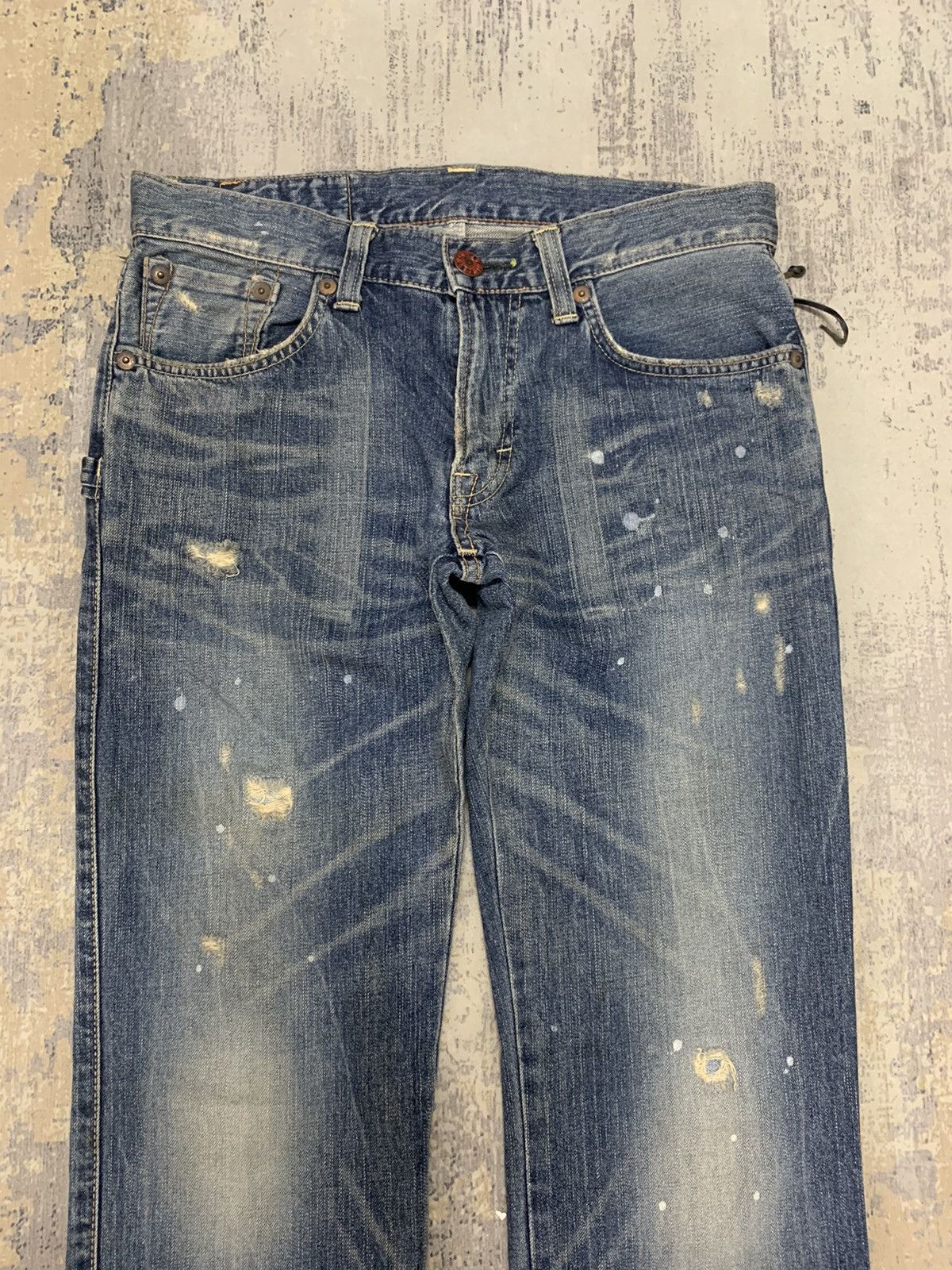 Edwin EDWIN BLUE TRIP CLAW MARK TOKYO DISTRESS DENIM JEANS Size US 32 / EU 48 - 2 Thumbnail