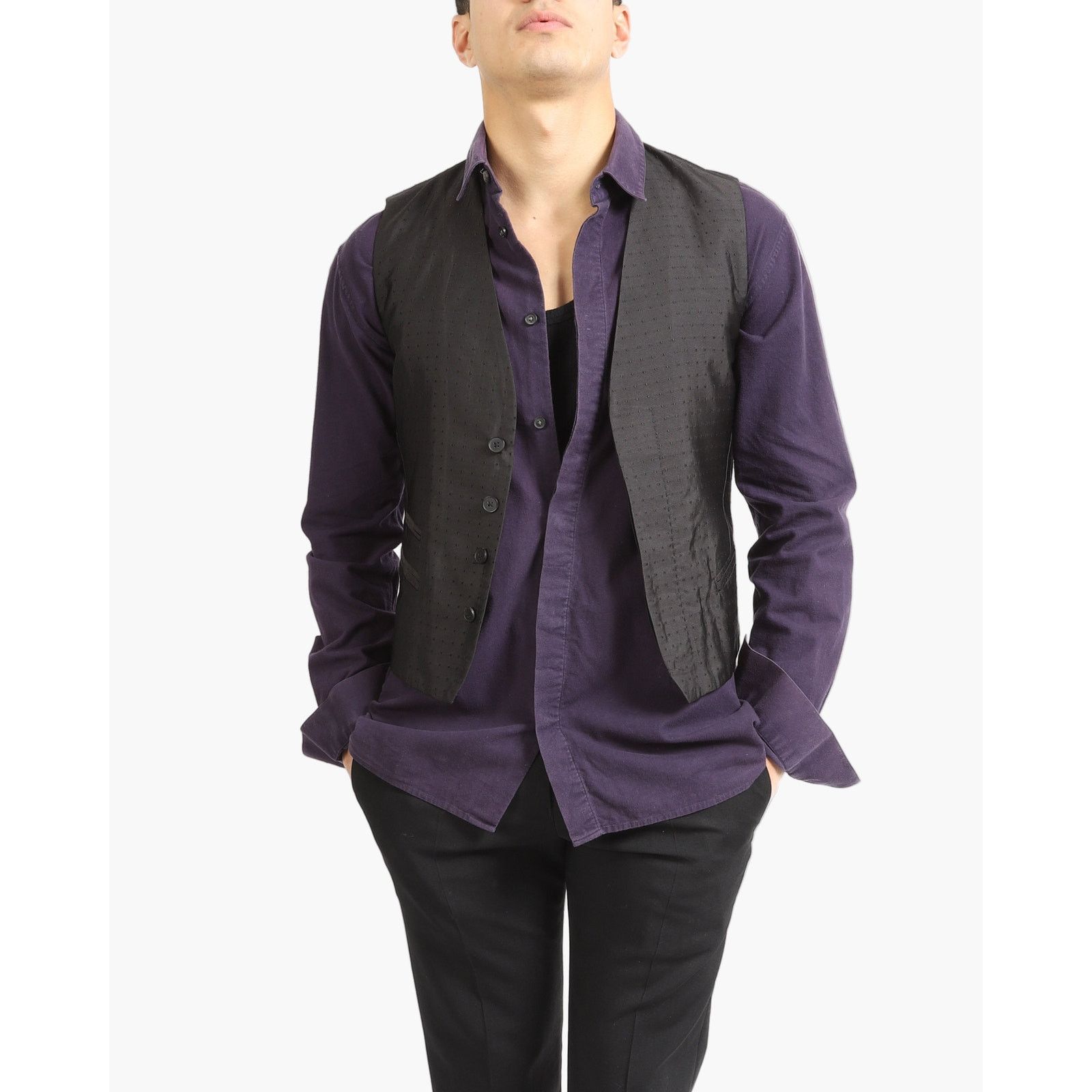 Haider Ackermann FW17 Classic Waistcoat in Polka Dot Silk Jacquard Size 46R - 1 Thumbnail