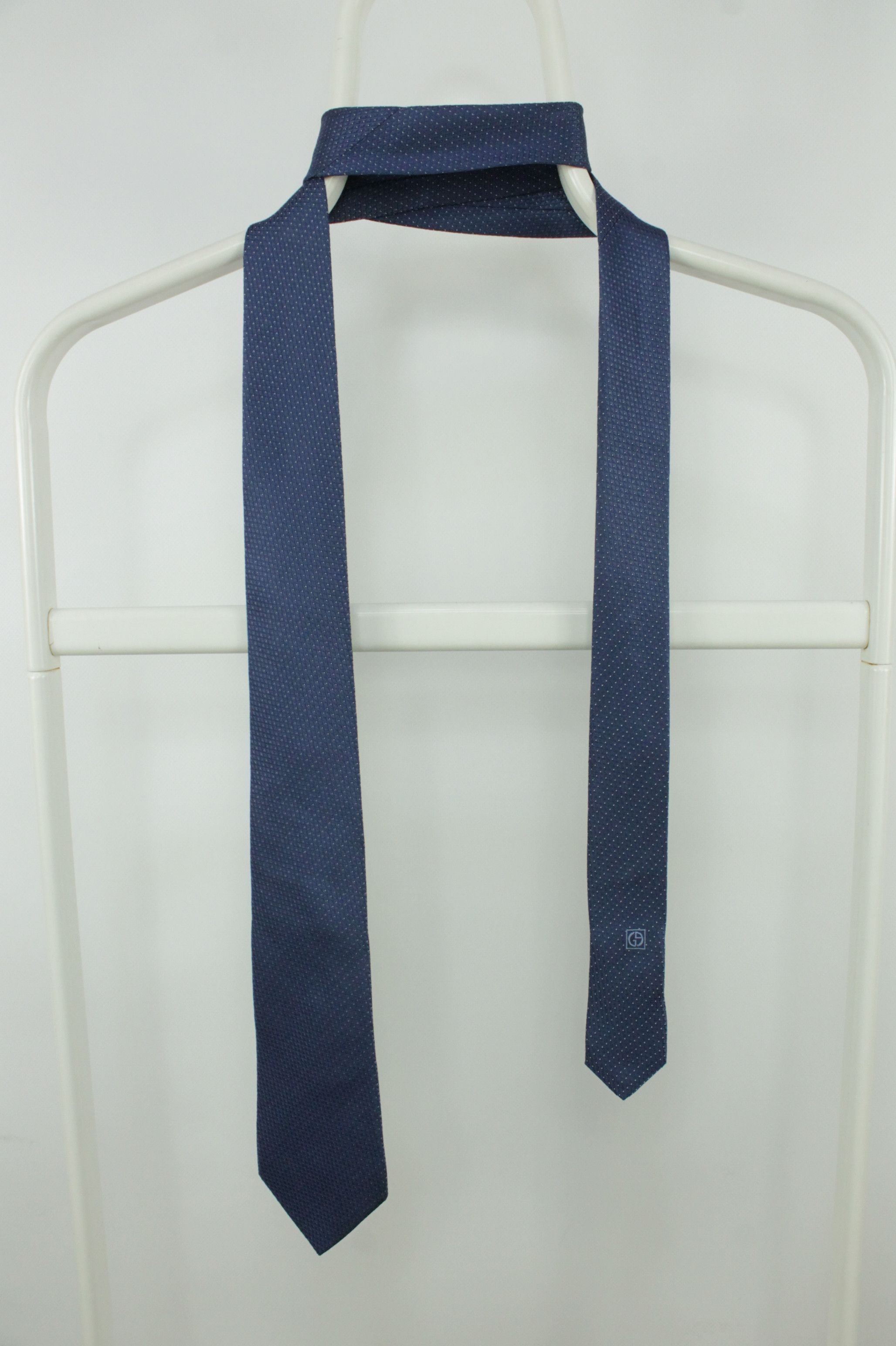 Giorgio Armani Giorgio Armani Textured Blue Silk Tie Size ONE SIZE - 1 Thumbnail
