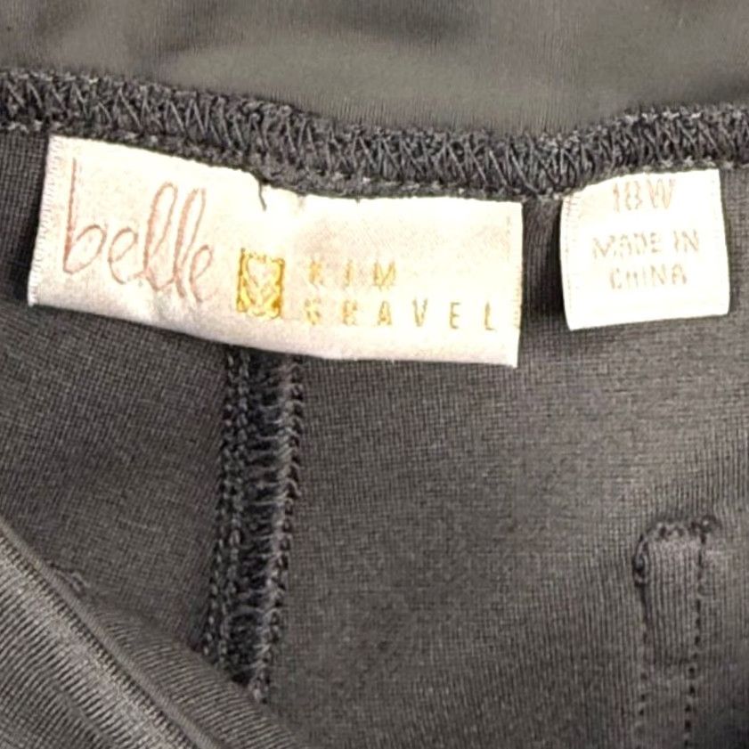 Vintage Belle by Kim Gravel Pant Gray Pull On Ponte Knit Straight Leg 18W Plus Size Workwear Career Casual Womens Size 40" / US 18 - 3 Thumbnail