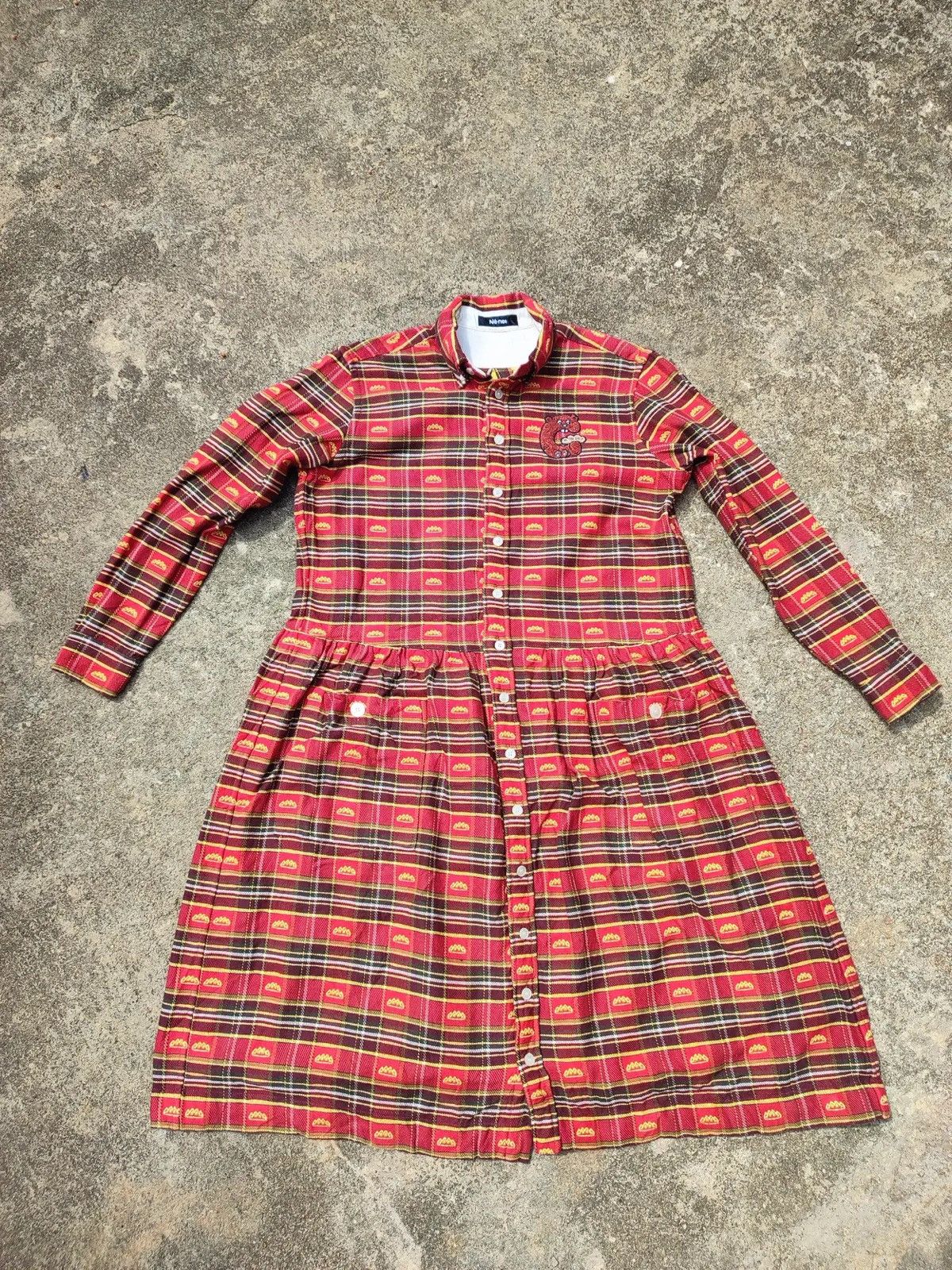 Né-net Red Tartan Button Down Dress (2014) – Made in Japan