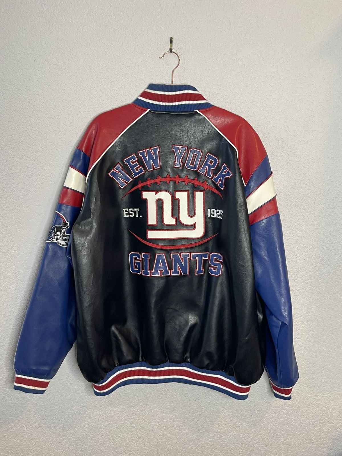 G-III New York Giants Faux Leather Bomber NFL Jacket 2XL *Flaw Size US XXL / EU 58 / 5 - 1 Thumbnail