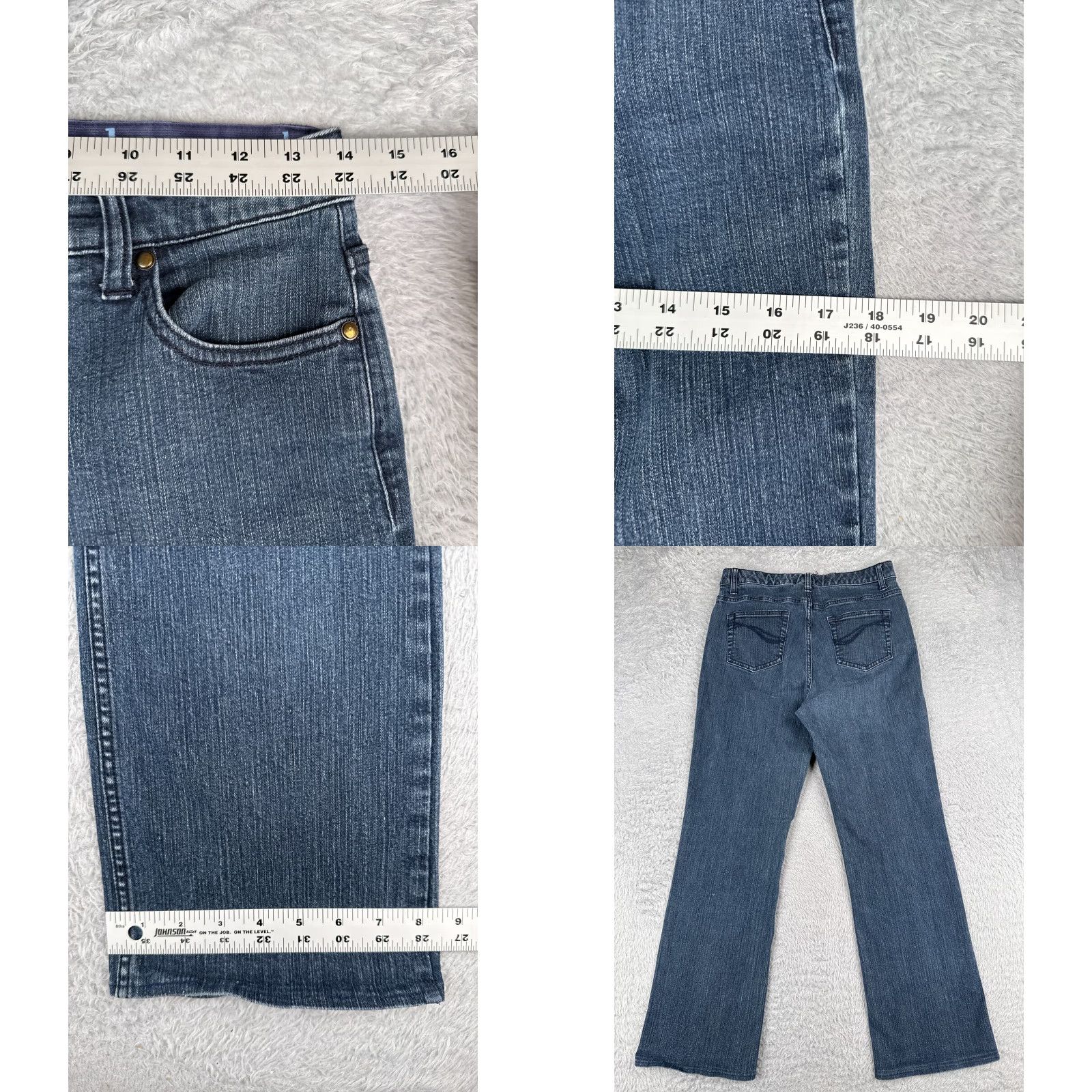 Vintage D&Co Jeans Womens 6 Blue Denim Bootcut Comfort Waist High Cotton Blend 28x28 Zipper Button Distressed 5-Pocket Size 28" / US 6 / IT 42 - 9 Thumbnail