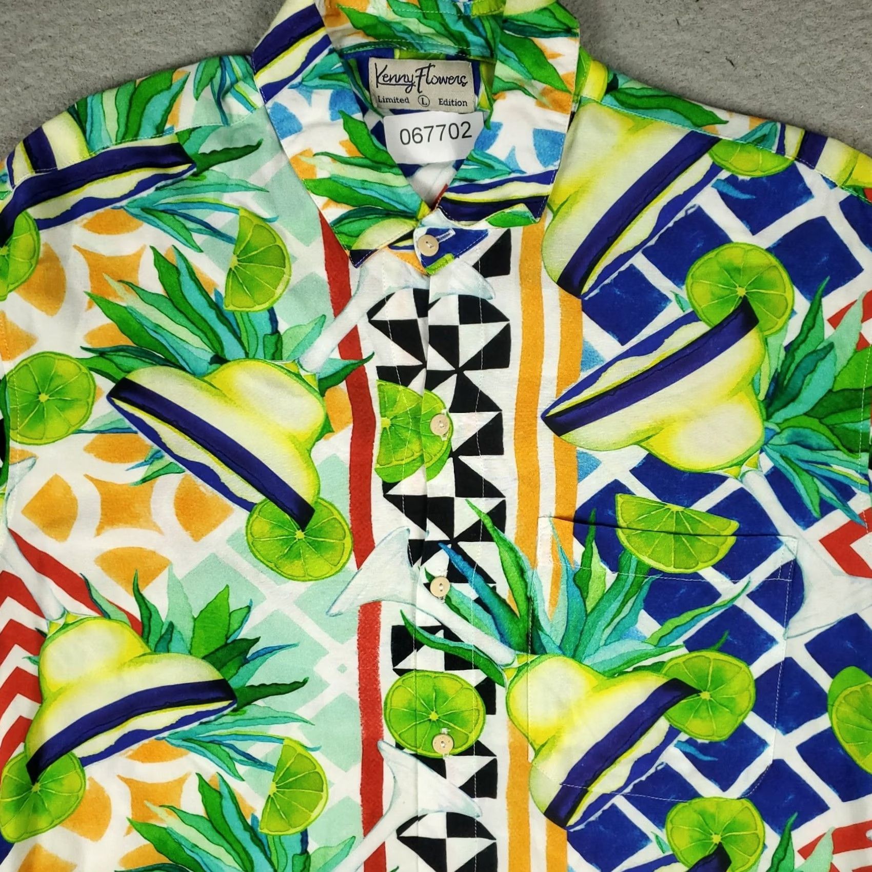 Vintage Kenny Flowers Shirt Mens Large Green Hawaiian Rayon Short Sleeve Button-Up Casual Beach Tropical 90s? Limited? Size US L / EU 52-54 / 3 - 2 Thumbnail
