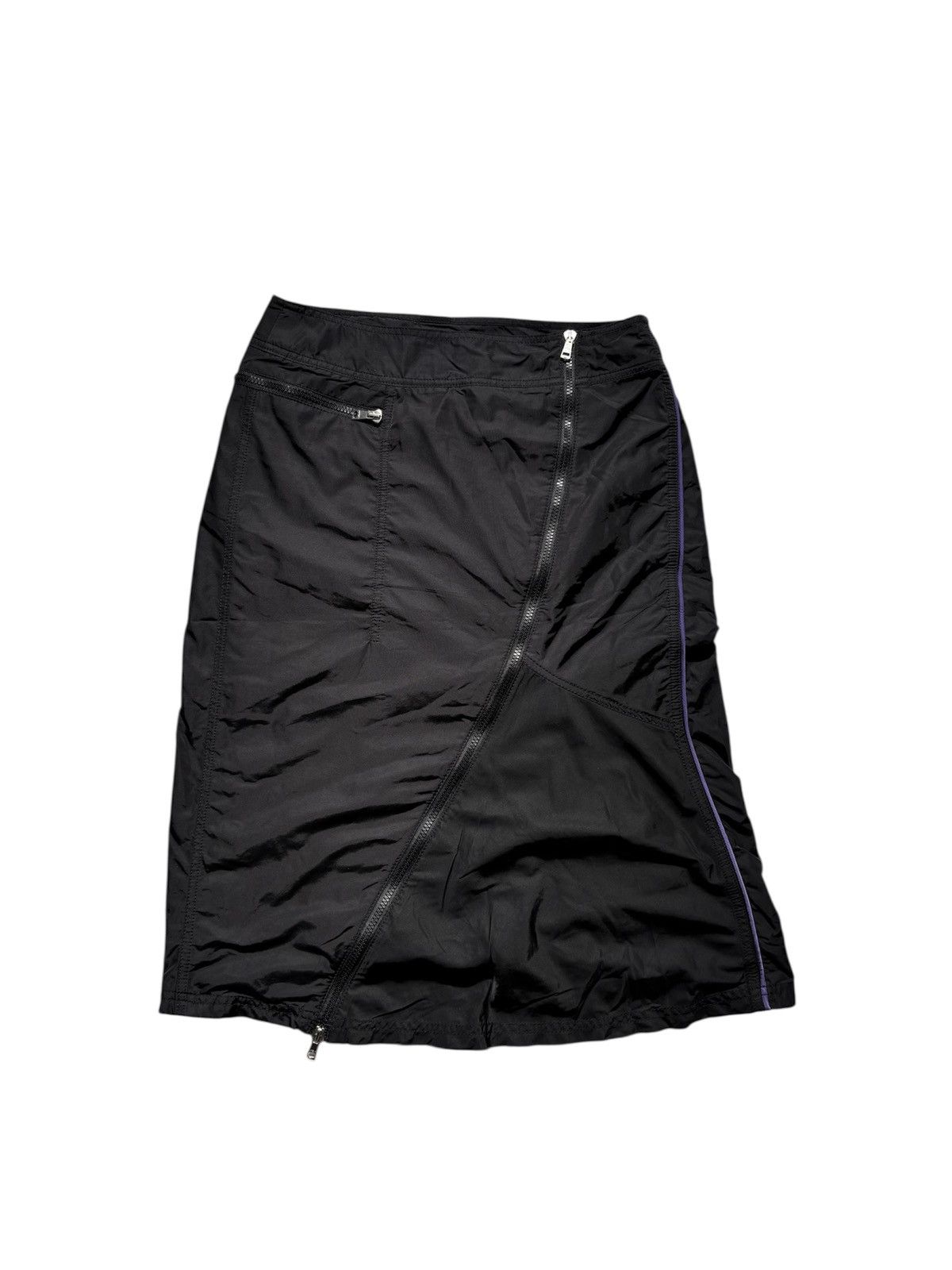 Japanese Brand Marc Cain Avant Garde Nylon Skirt Asymmetrical Zip Front Size 32" / US 10 / IT 46 - 1 Thumbnail