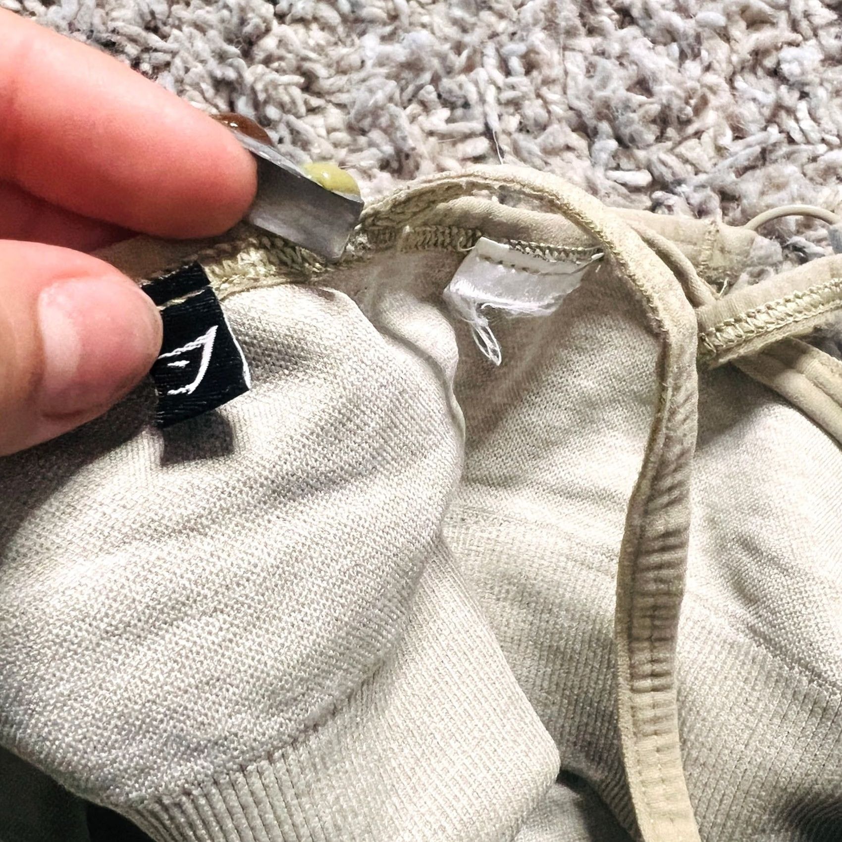 Gymshark VINTAGE Gymshark Racer Back Sports Bra XS Tan Cream Women Sports Bra XS Tan Gymshark Racer Back Athletic Wear Women XS Cream Tan Ladies Women Size ONE SIZE - 3 Thumbnail