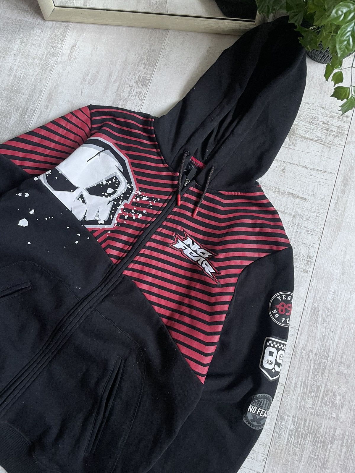 No Fear × Vintage Vintage No Fear Y2K Hoodie Skull Patch Logo X3 VERY RARE Size US S / EU 44-46 / 1 - 2 Thumbnail