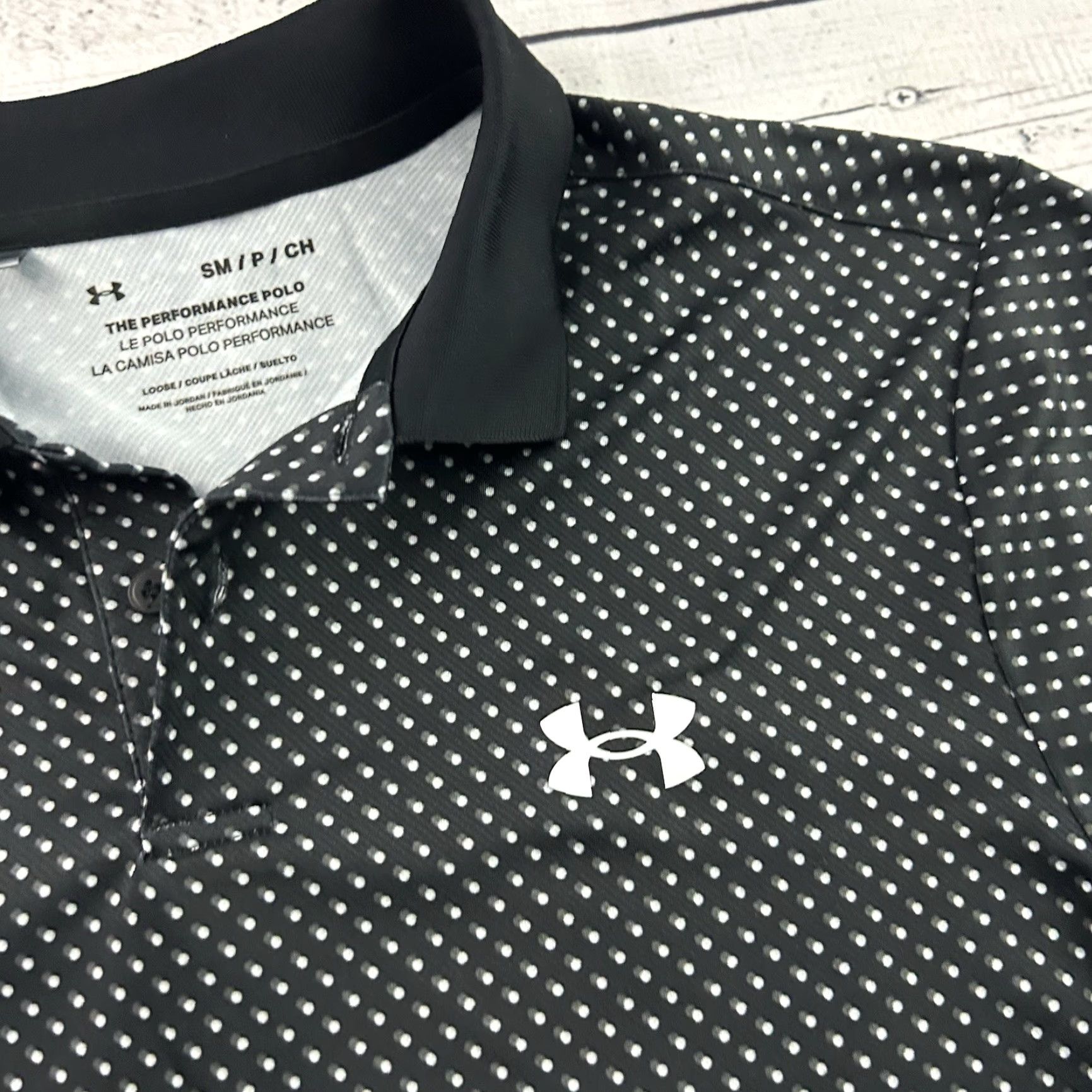 Under Armour Under Armour Polka Dot Short Sleeve Golf Polo Shirt Mens Small Black Size US S / EU 44-46 / 1 - 3 Thumbnail