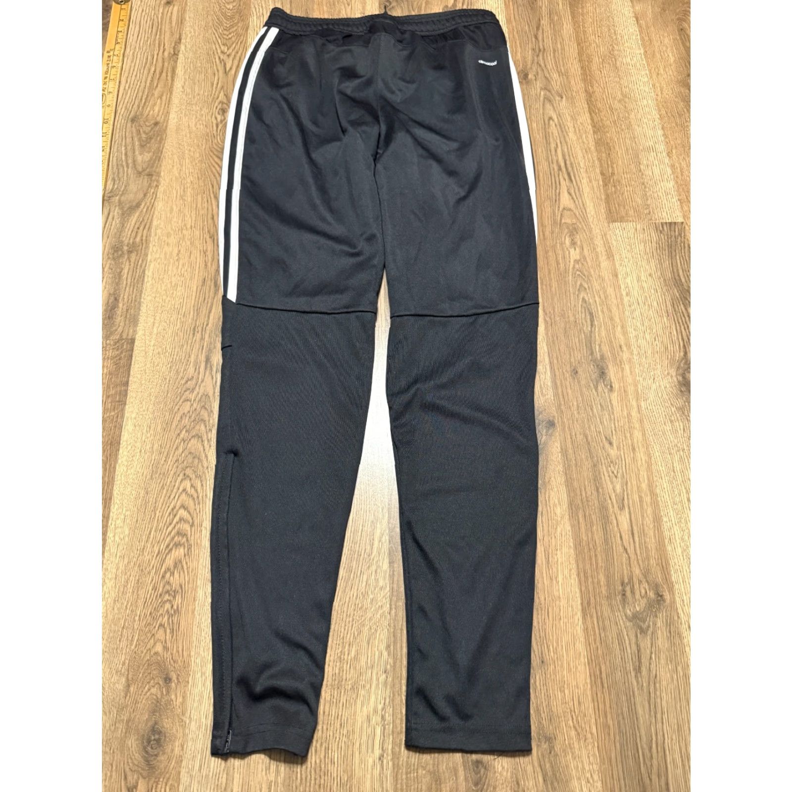 Adidas Adidas Pants Women's Medium Black White Athletic 40" Length - Regular Sweatpants, Logo, Drawstring, Elastic Waist, Polyester, Casual Sports Size 32" / US 10 / IT 46 - 2 Thumbnail