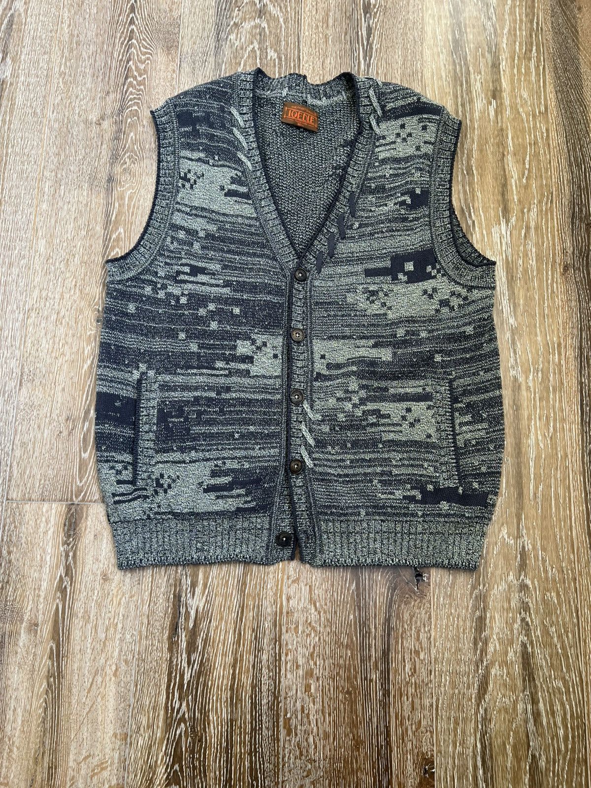 Vintage IOEDLE Mosaic City Knit Vest Cardigan Size US M / EU 48-50 / 2 - 1 Thumbnail