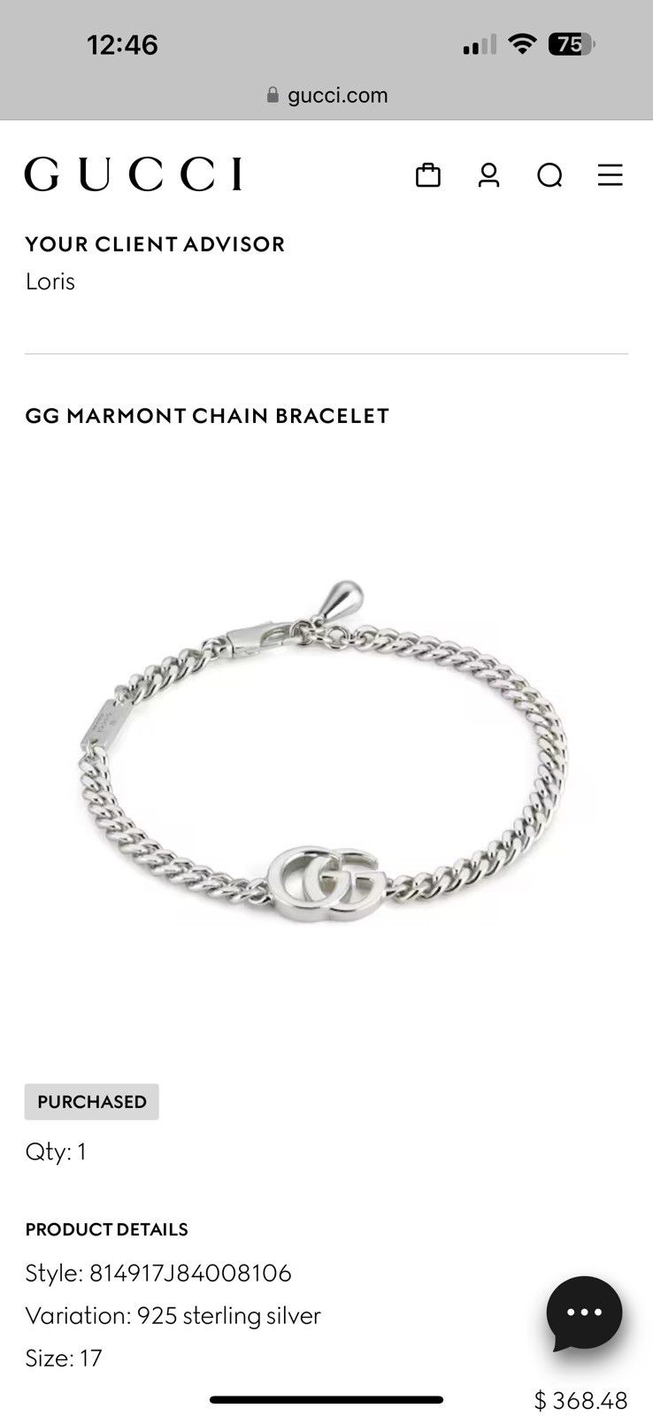 Gucci Gucci GG Marmot Chain Bracelet Size ONE SIZE - 6 Thumbnail