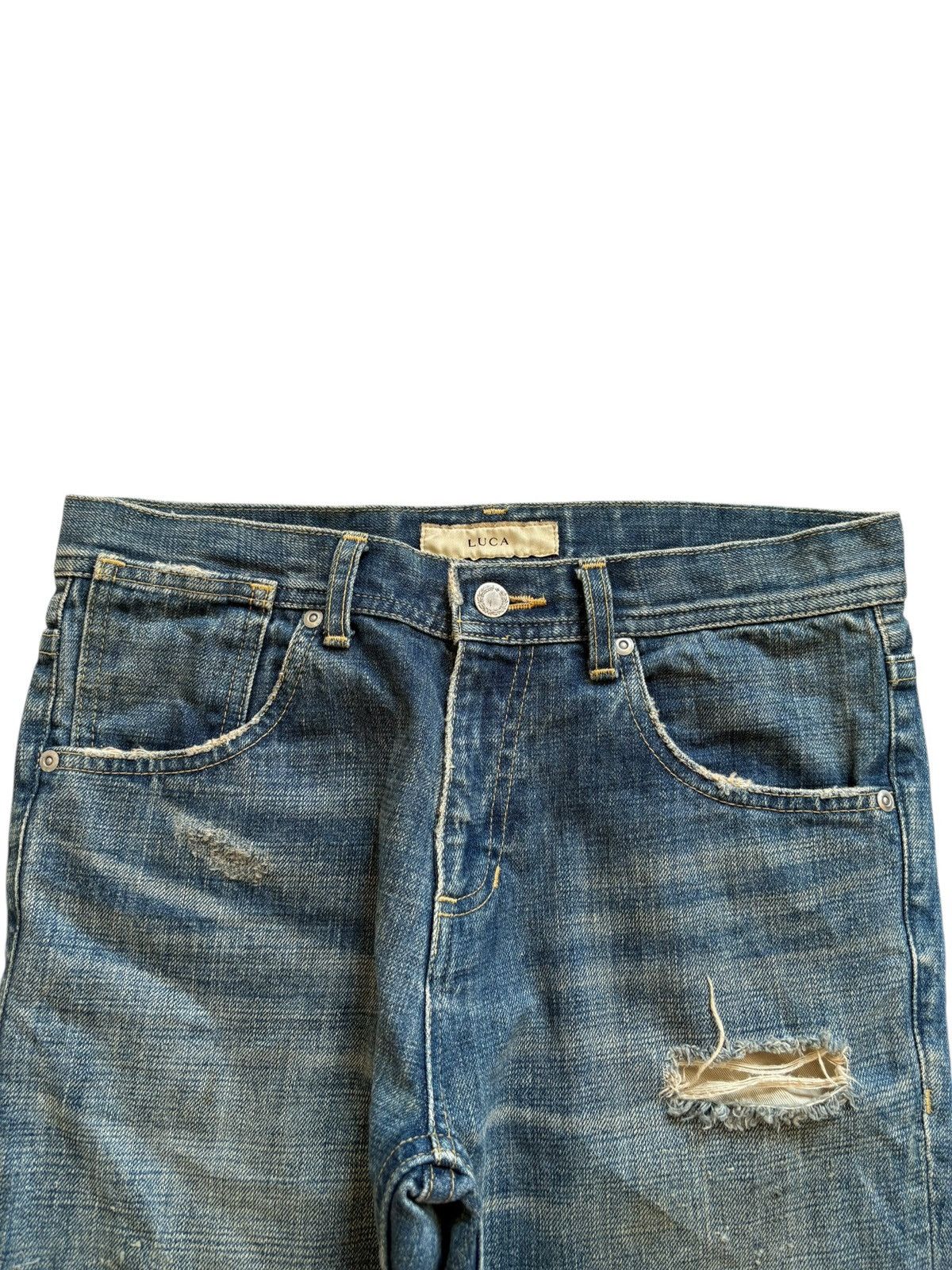 Japanese Brand Vintage Japanese Brand Mud Wash Distressed Ripped Jeans Size US 30 / EU 46 - 4 Thumbnail