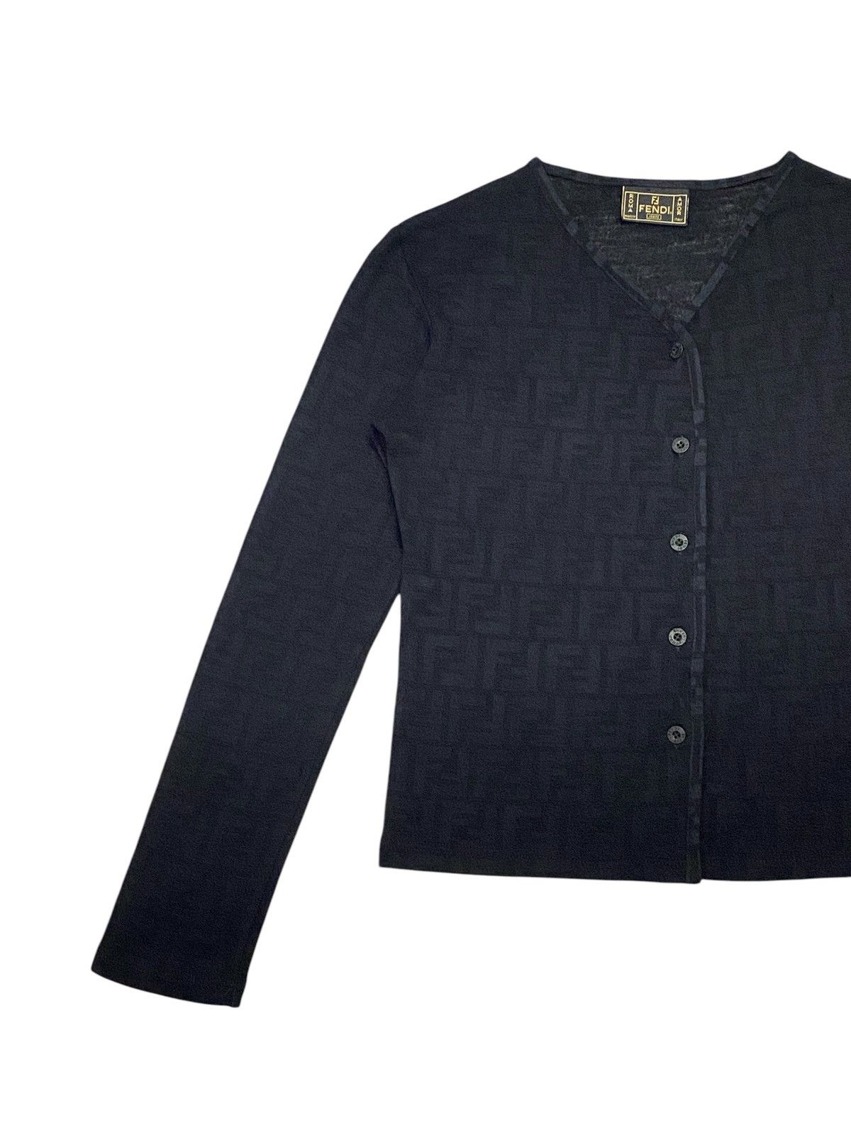 Fendi Vintage Fendi Monogram V-Neck Cardigan Size M / US 6-8 / IT 42-44 - 6 Thumbnail