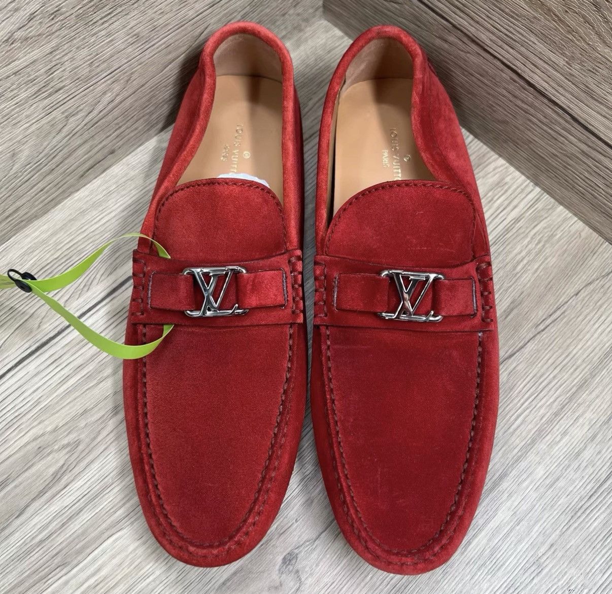 Louis Vuitton Louis Vuitton Hockenheim Red & Silver LV Logo Loafers J41 Size US 7.5 / EU 40-41 - 2 Thumbnail