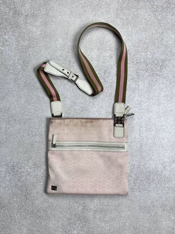 Gucci Vintage Gucci GG Pink Monogram Cross Body Bag Y2K Os Size ONE SIZE - 1 Thumbnail
