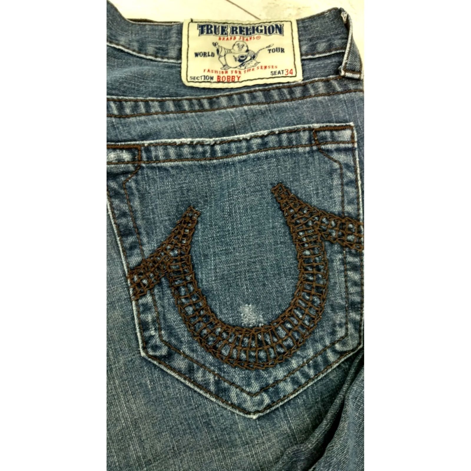 True Religion VINTAGE True Religion Men Jeans BOBBY Straight 39W 31L Dark Blue Cotton Mens Jeans Budd? Size US 39 - 5 Thumbnail