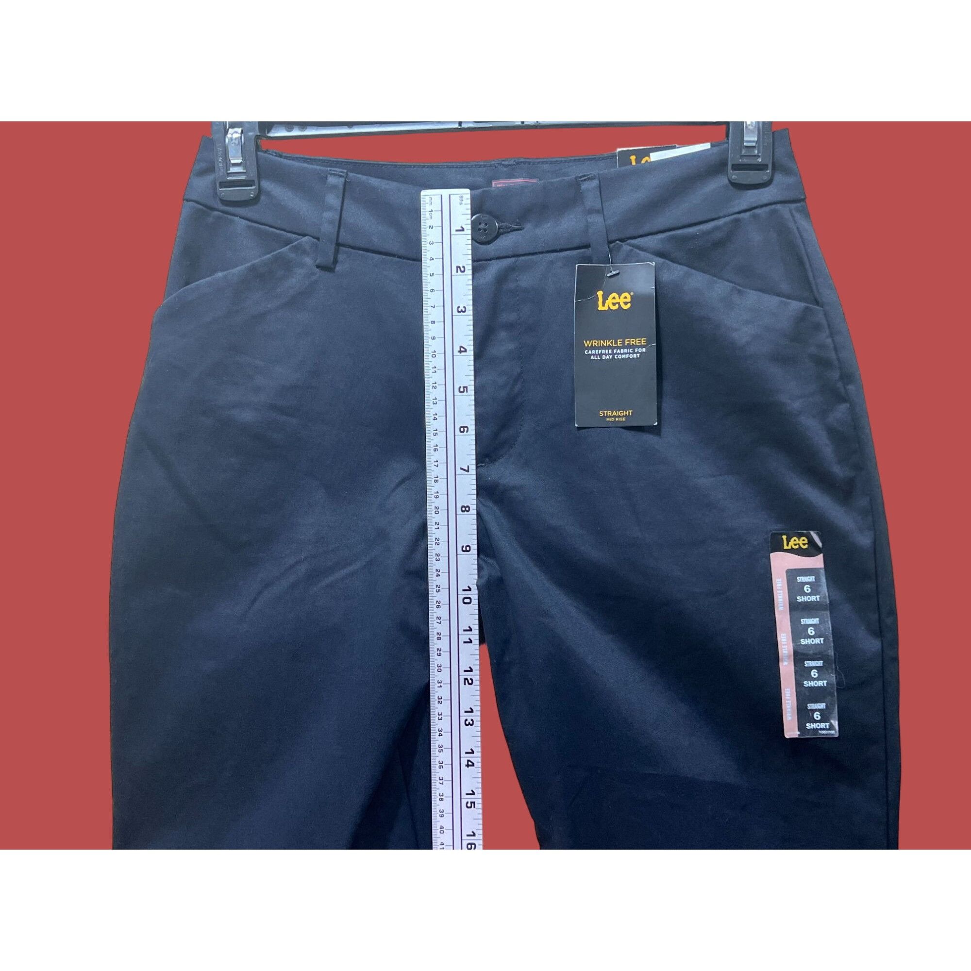 Lee Lee - Women's Wrinkle Free Relaxed Fit Straight Leg Pant - B Size 28" / US 6 / IT 42 - 9 Thumbnail