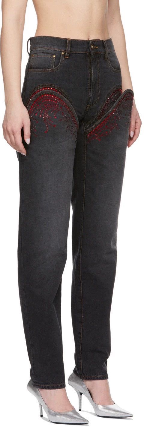 Y/Project Y/Project Red Crystal Distressed Cutout Tapered Jeans 26 Size 26" / US 2 / IT 38 - 3 Thumbnail