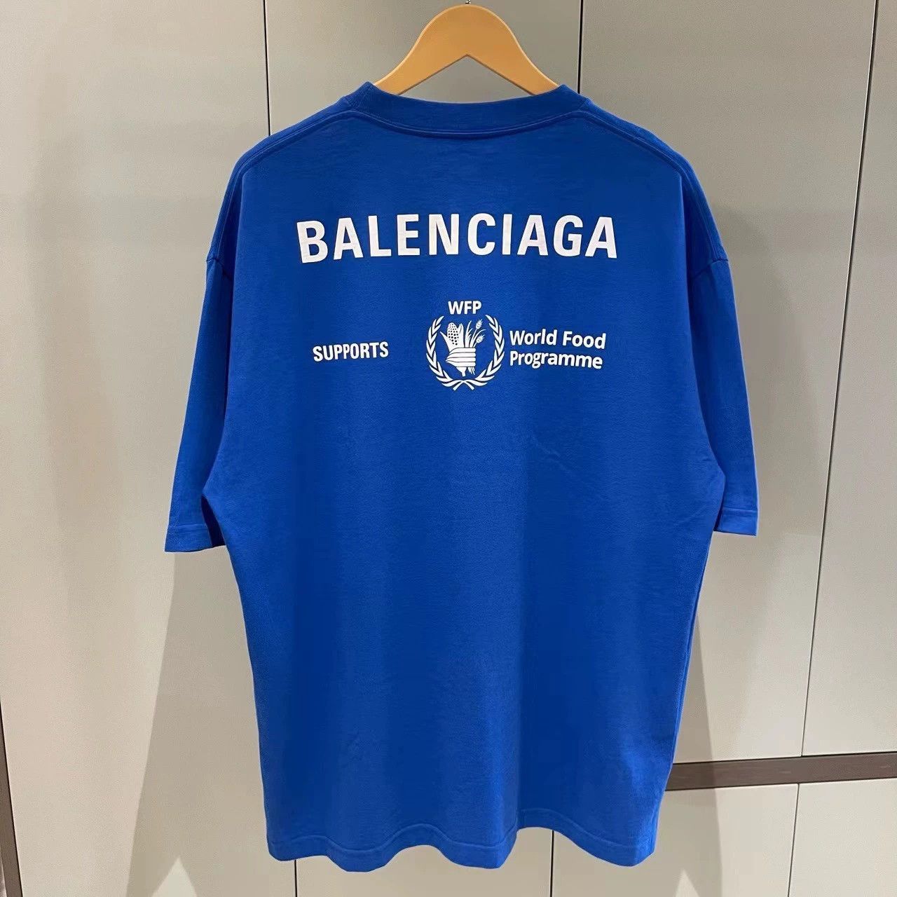Balenciaga Balenciaga Klein Blue wfp Wheat Ear Logo Short Sleeve Size US M / EU 48-50 / 2 - 2 Thumbnail