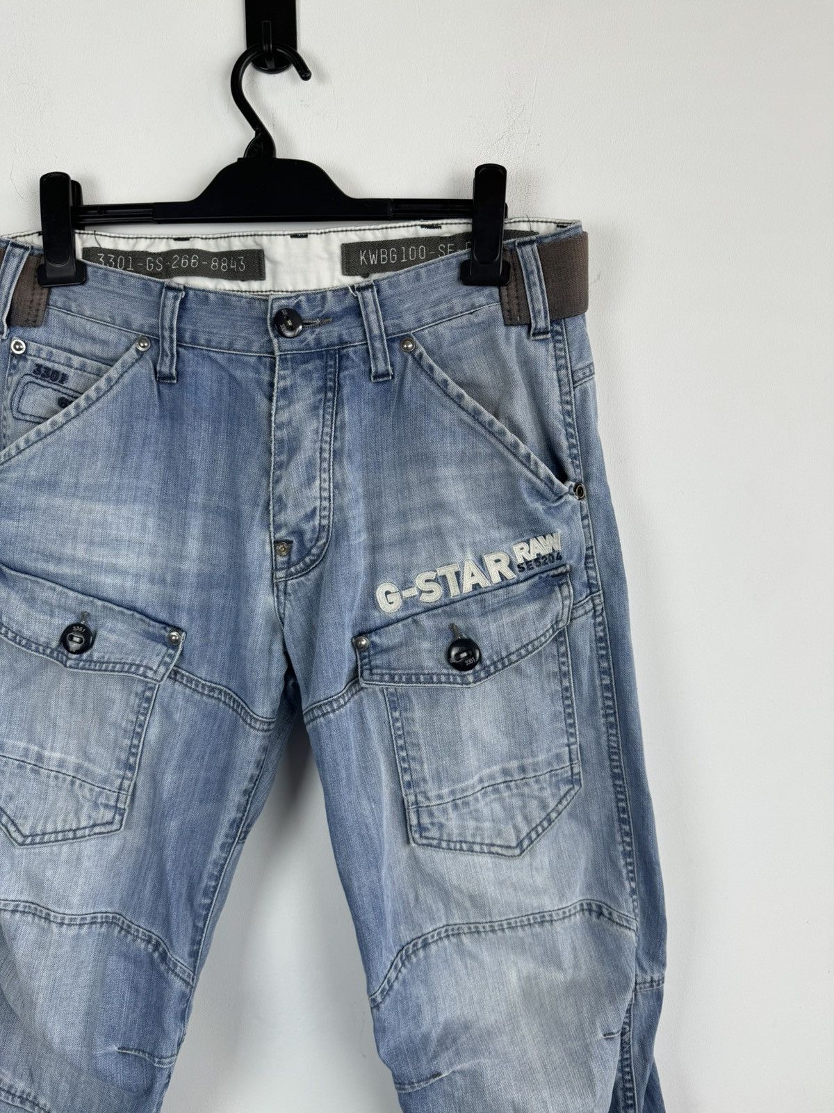 G-Star Vintage Rare G-Star Raw Faded Cargo Denim Jeans Y2K Style Size US 32 / EU 48 - 2 Thumbnail