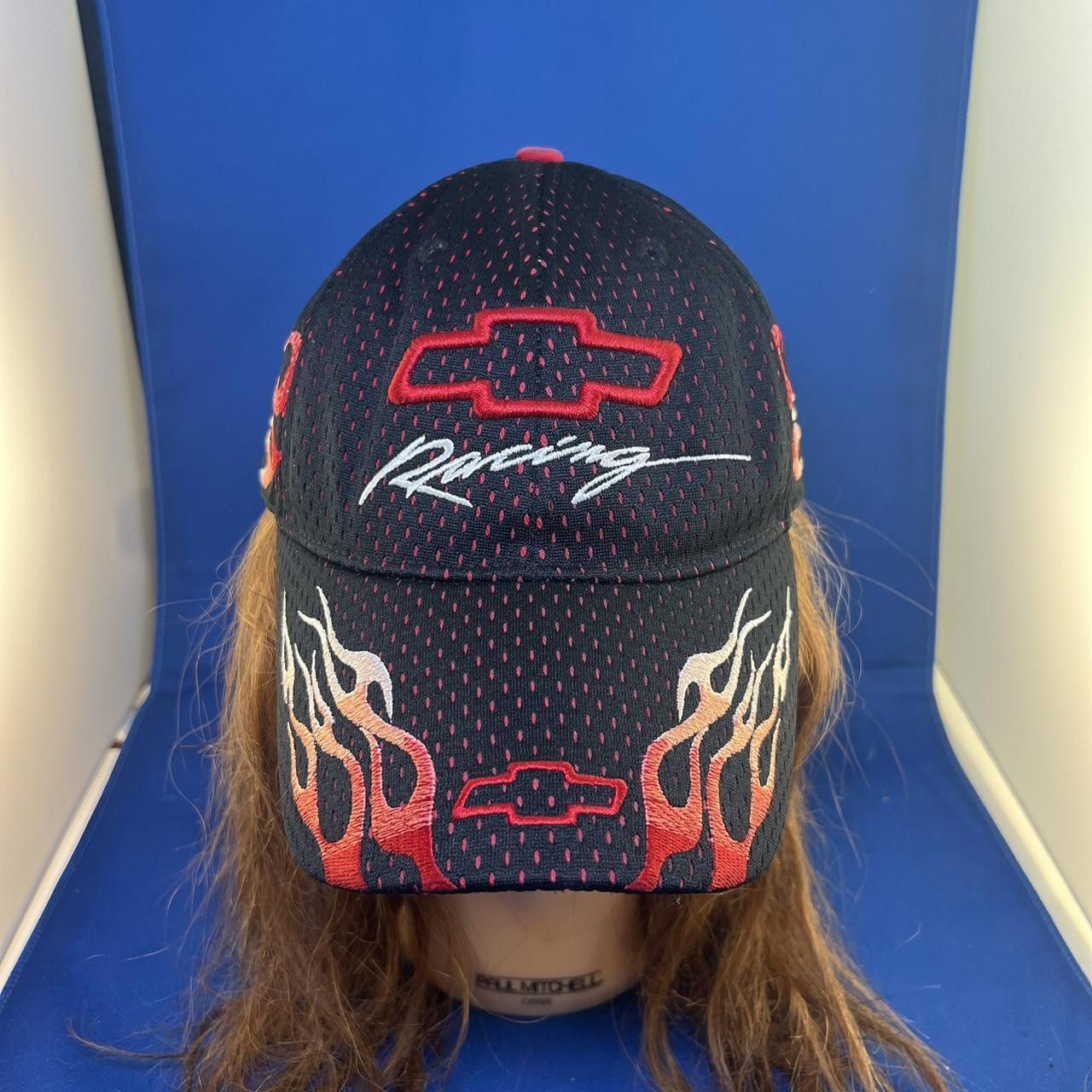 NASCAR × Vintage Chevrolet Racing Flames Cap - Black and Red NASCAR Hat Size ONE SIZE - 1 Thumbnail