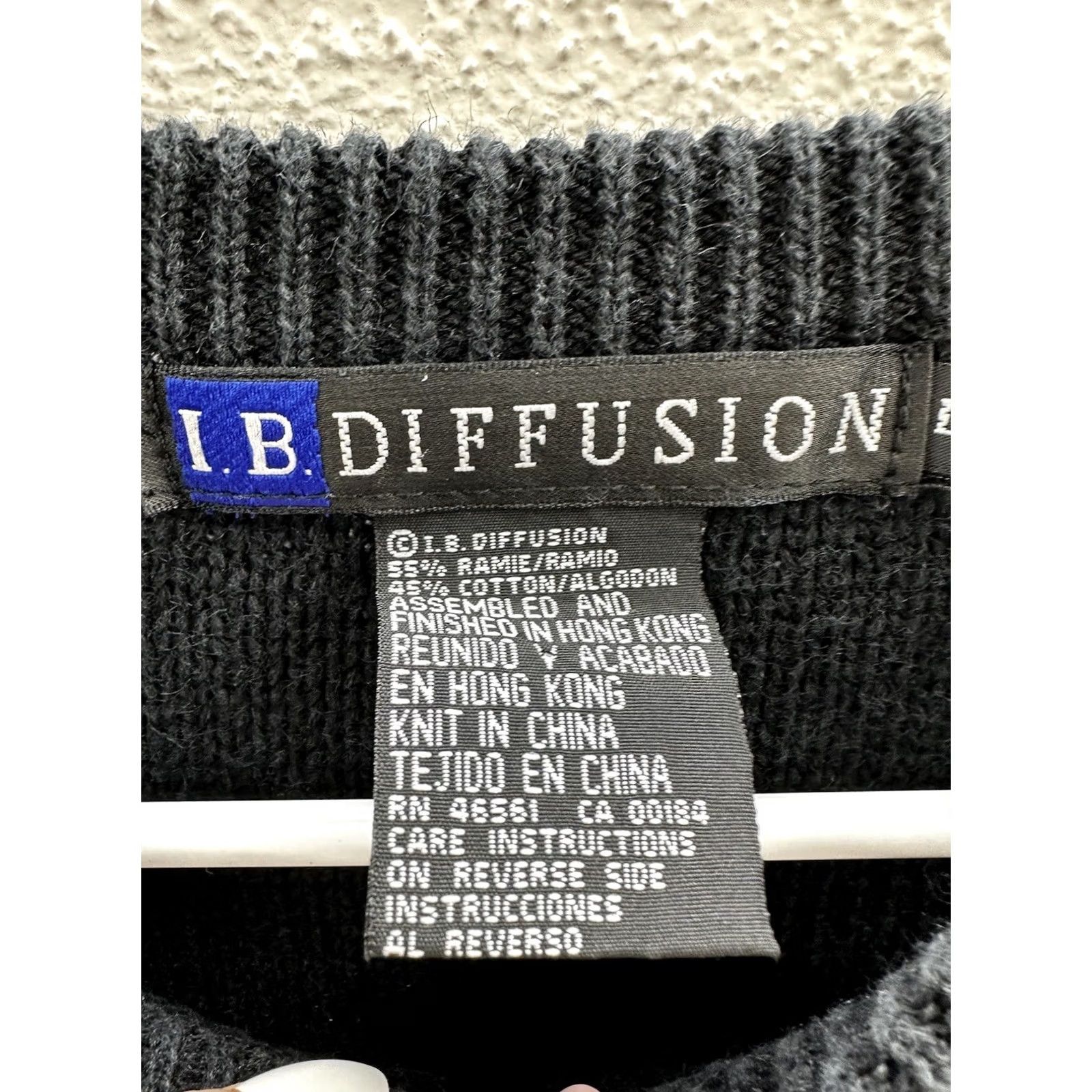 Vintage IB Diffusion Sweater Knit Textured Beaded Black Vintage Womens Large Pullover Crew Neck Knit Long Sleeve Christmas Classic Felting? Size L / US 10 / IT 46 - 4 Thumbnail