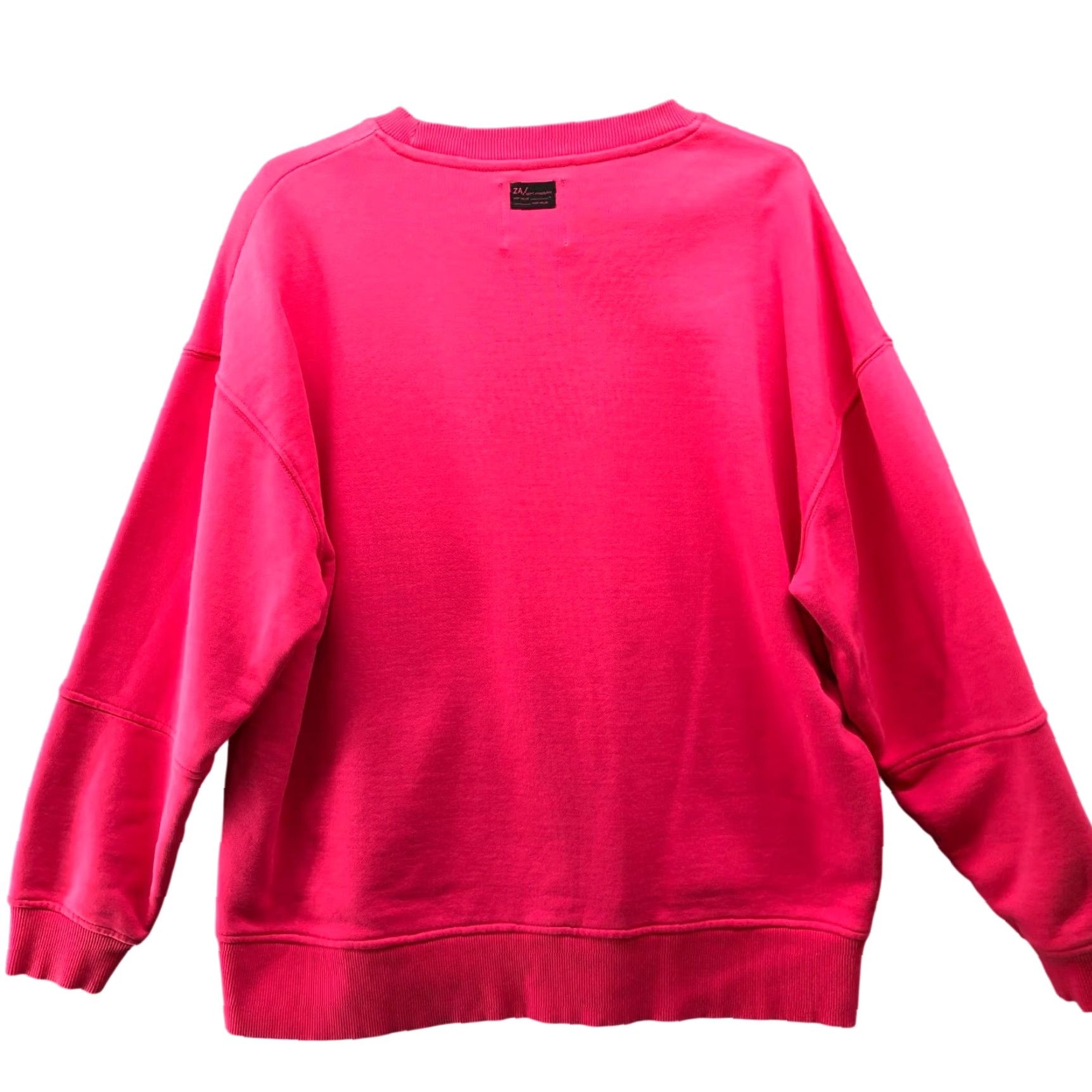 Zara Zara Oversized Sweatshirt Womens M Pink Crewneck Pullover Sport Sweatshirt Size M / US 6-8 / IT 42-44 - 2 Thumbnail