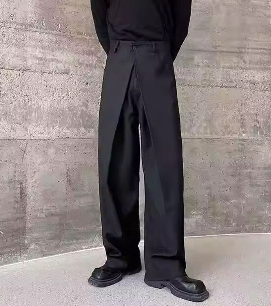 Japanese Brand Black High Waist Straight Wide Leg Pleated Pants / Trousers Size US 32 / EU 48 - 9 Thumbnail