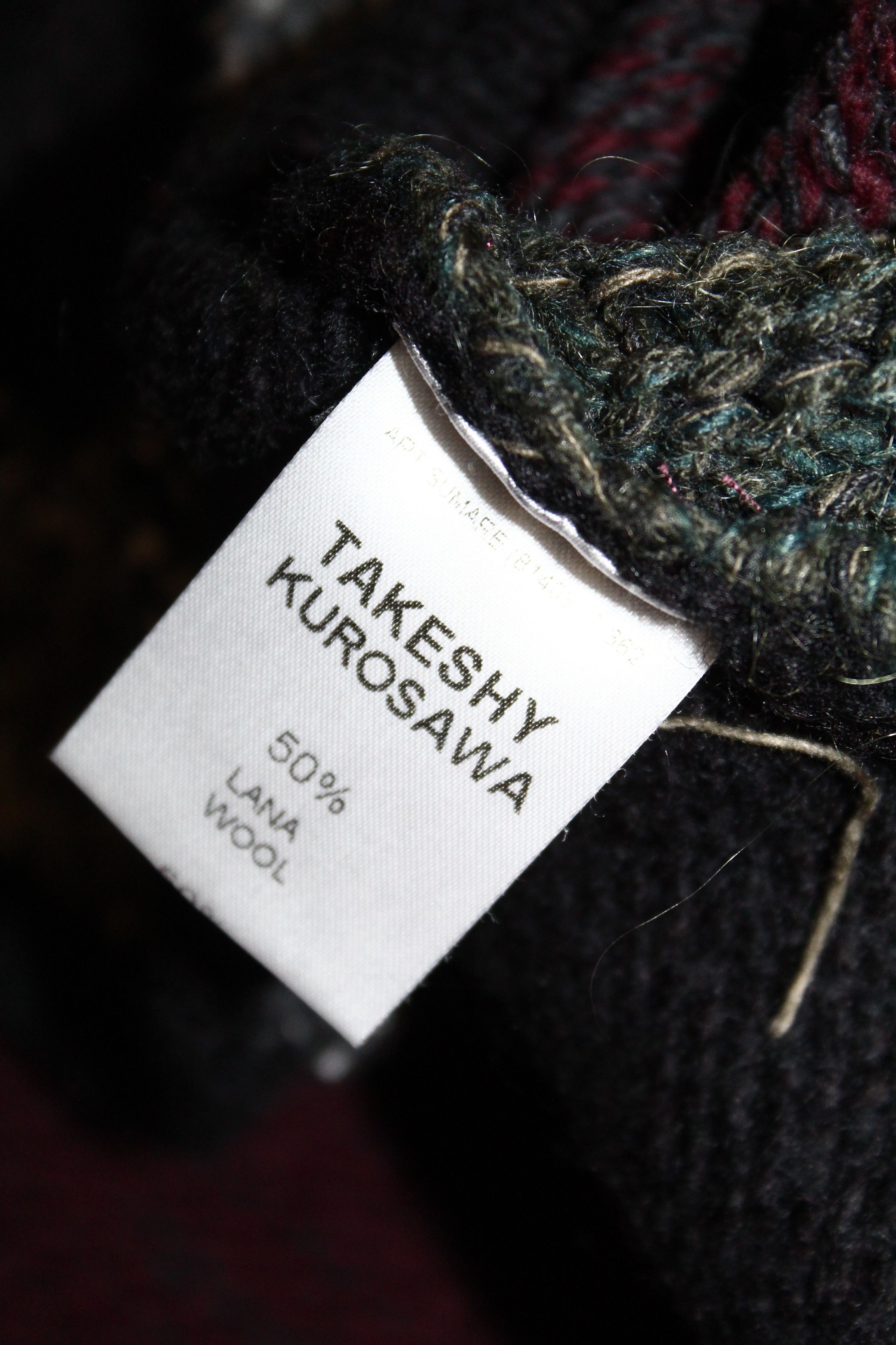 Takeshy Kurosawa Takeshy Kurosawa Patchwork Asymmetric Wool Blend Cardigan Size US XXL / EU 58 / 5 - 8 Thumbnail