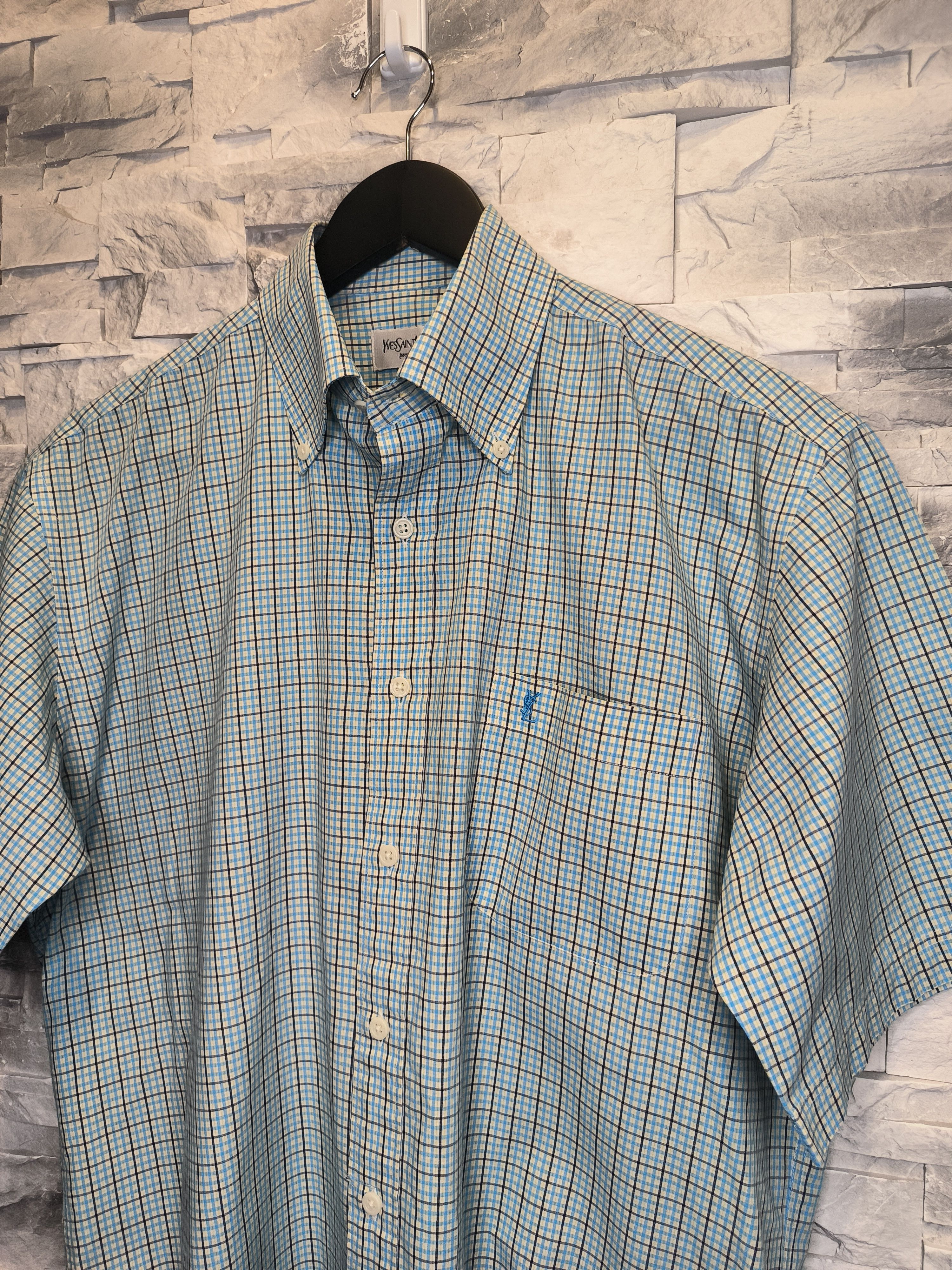 Yves Saint Laurent Vintage YSL Pour Homme Yves Saint Laurent Checked Shirt Size US XL / EU 56 / 4 - 4 Thumbnail